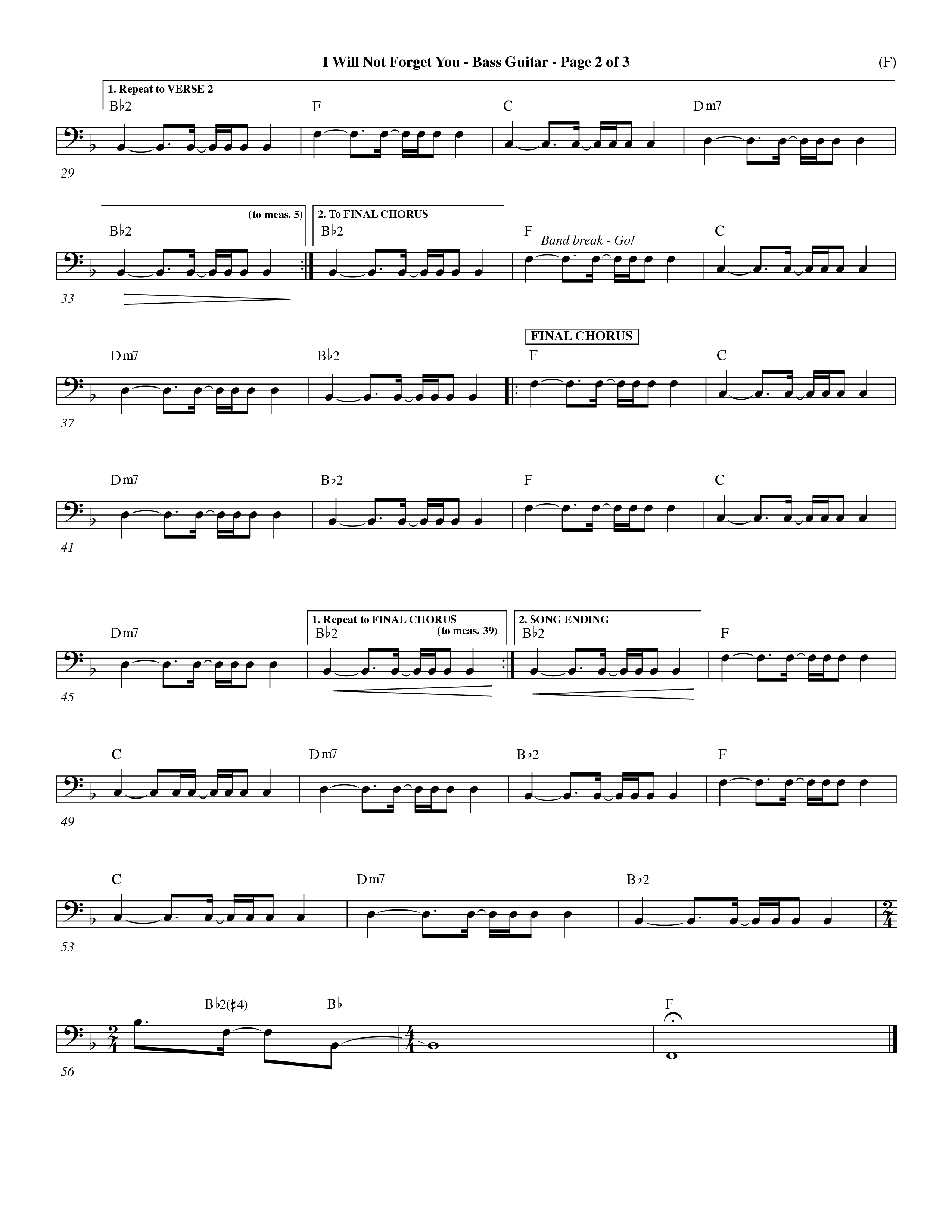 I Will Not Forget You (Choral Anthem SATB) Bass Guitar (Word Music Choral / Orch. Dave Williamson)