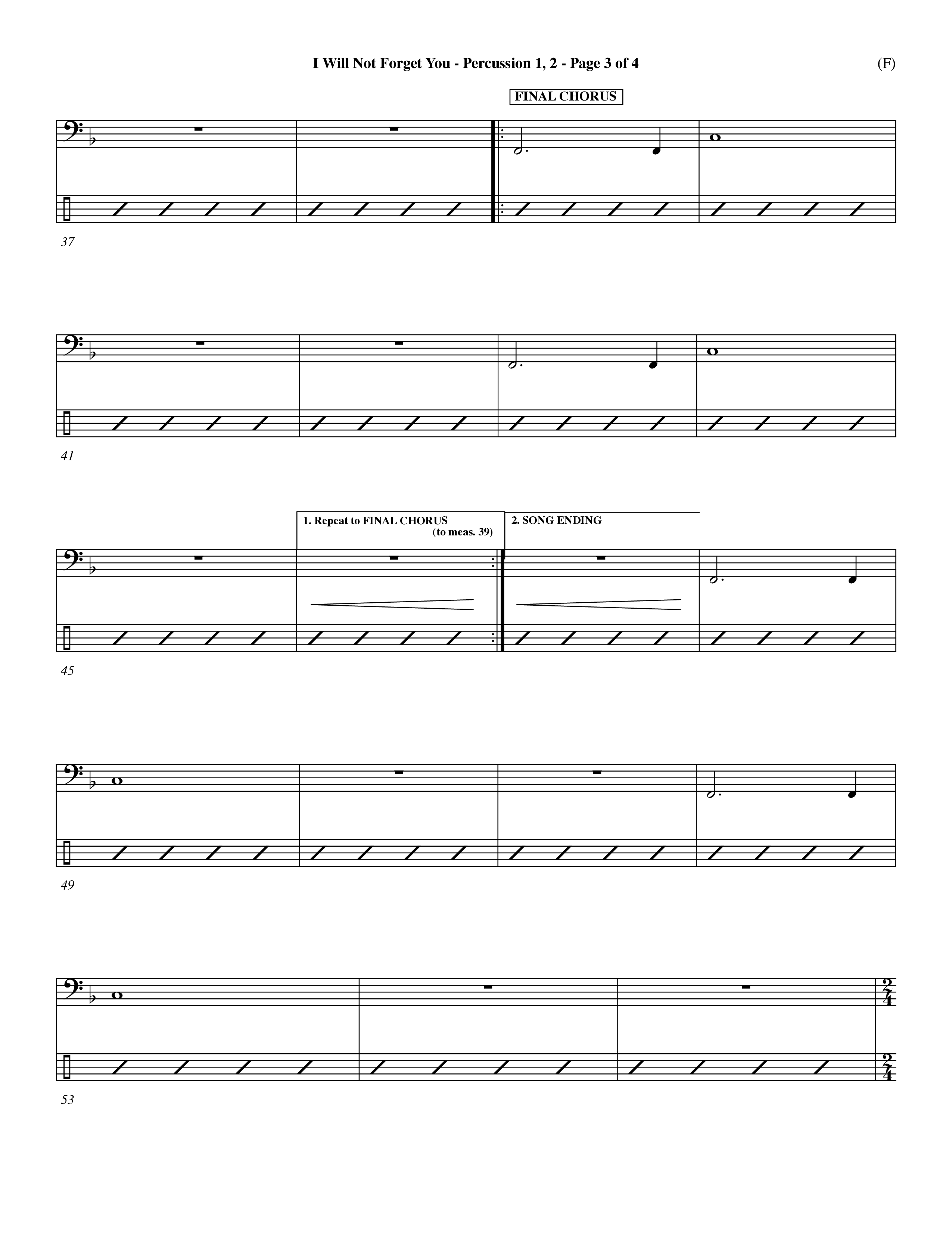 I Will Not Forget You (Choral Anthem SATB) Percussion 1/2 (Word Music Choral / Orch. Dave Williamson)