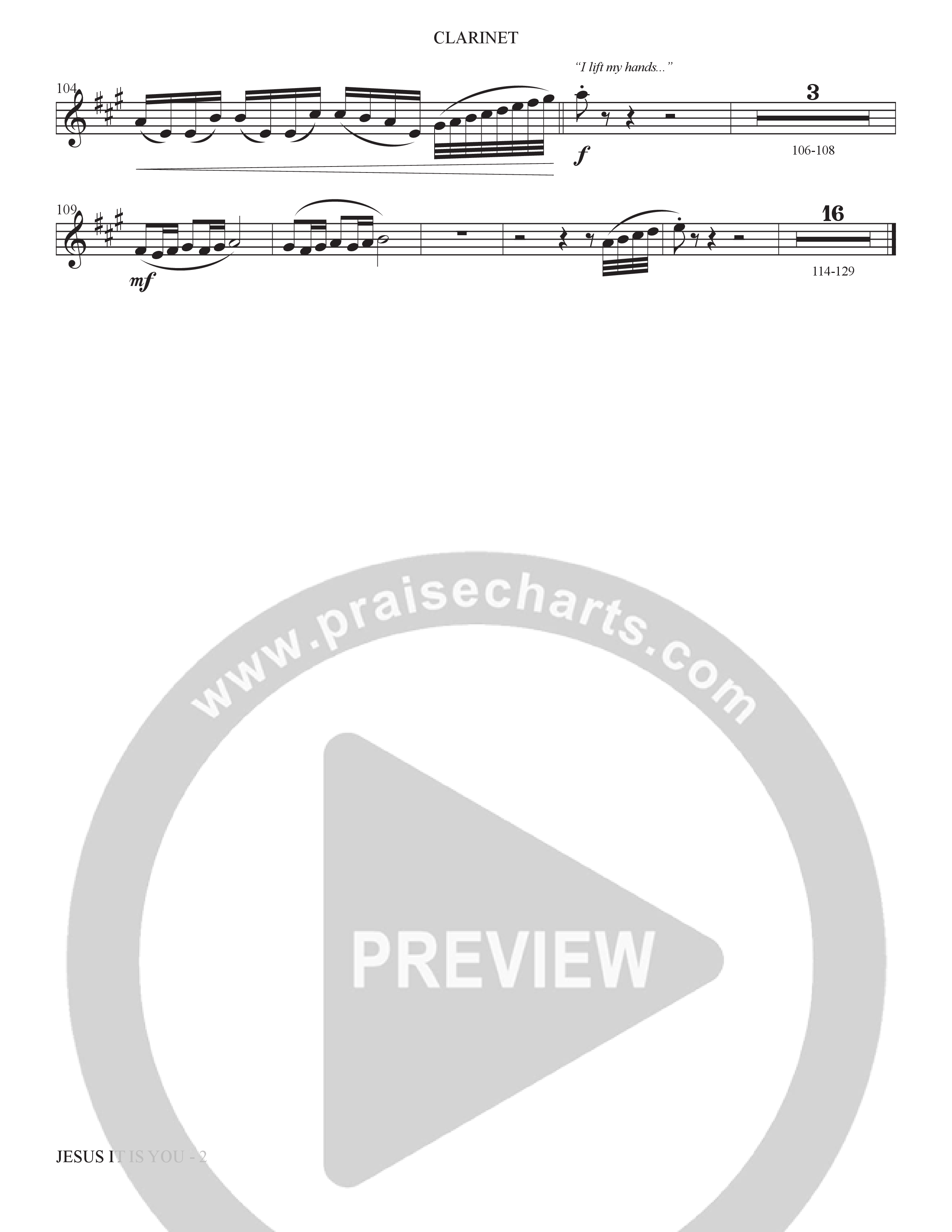 Jesus It Is You (Choral Anthem SATB) Clarinet (The Brooklyn Tabernacle Choir / Sidney Mohede / Arr. Carol Cymbala / Orch. Bradley Knight)