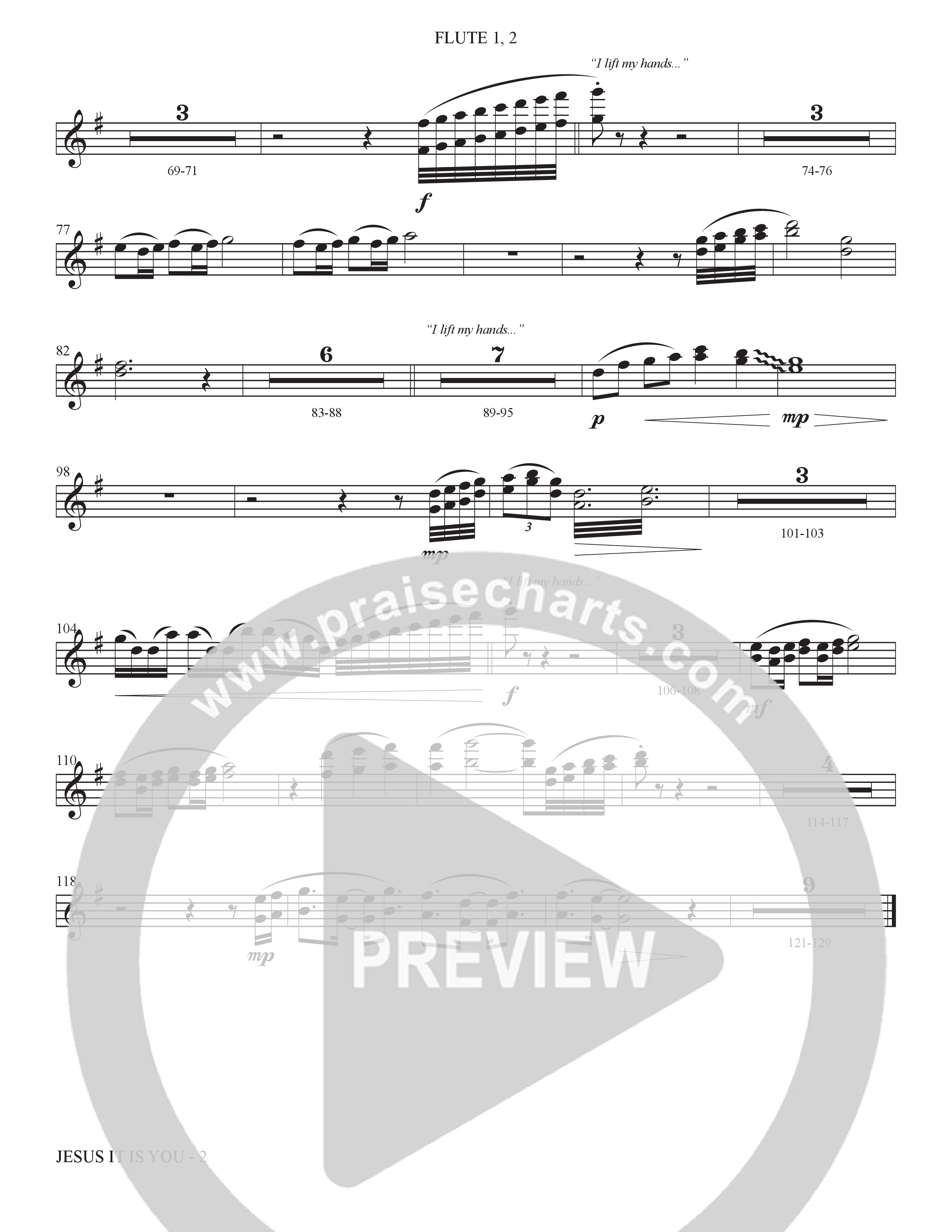 Jesus It Is You (Choral Anthem SATB) Flute 1/2 (The Brooklyn Tabernacle Choir / Sidney Mohede / Arr. Carol Cymbala / Orch. Bradley Knight)