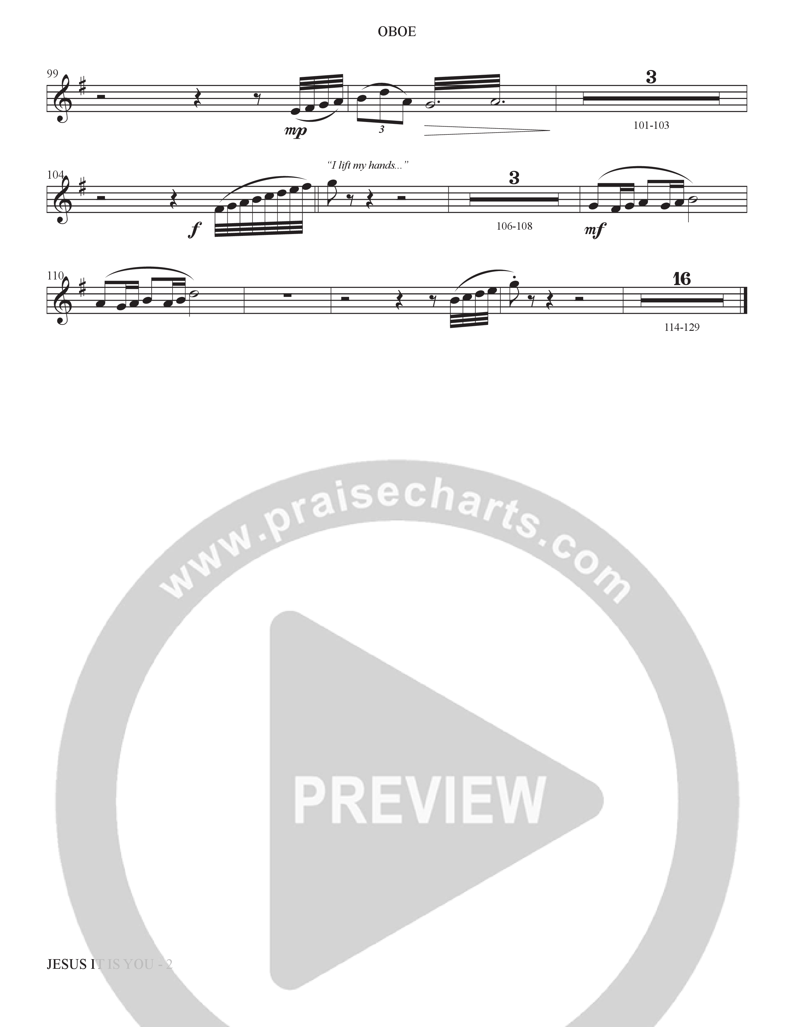 Jesus It Is You (Choral Anthem SATB) Oboe (The Brooklyn Tabernacle Choir / Sidney Mohede / Arr. Carol Cymbala / Orch. Bradley Knight)