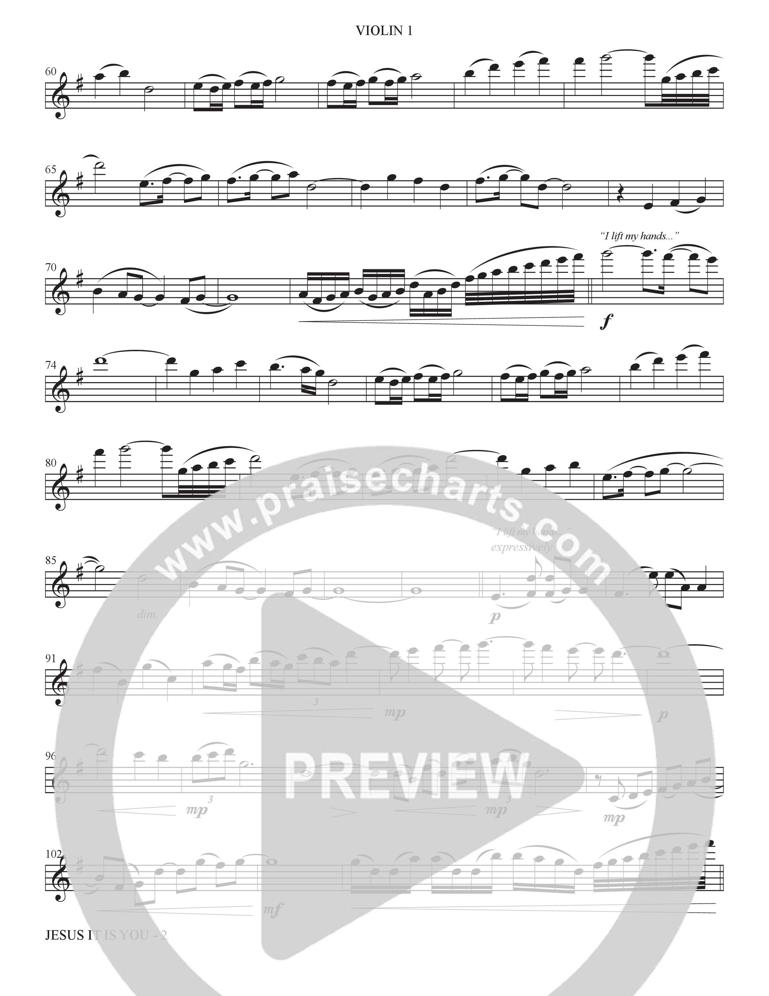 Jesus It Is You (Choral Anthem SATB) Violin 1 (The Brooklyn Tabernacle Choir / Sidney Mohede / Arr. Carol Cymbala / Orch. Bradley Knight)