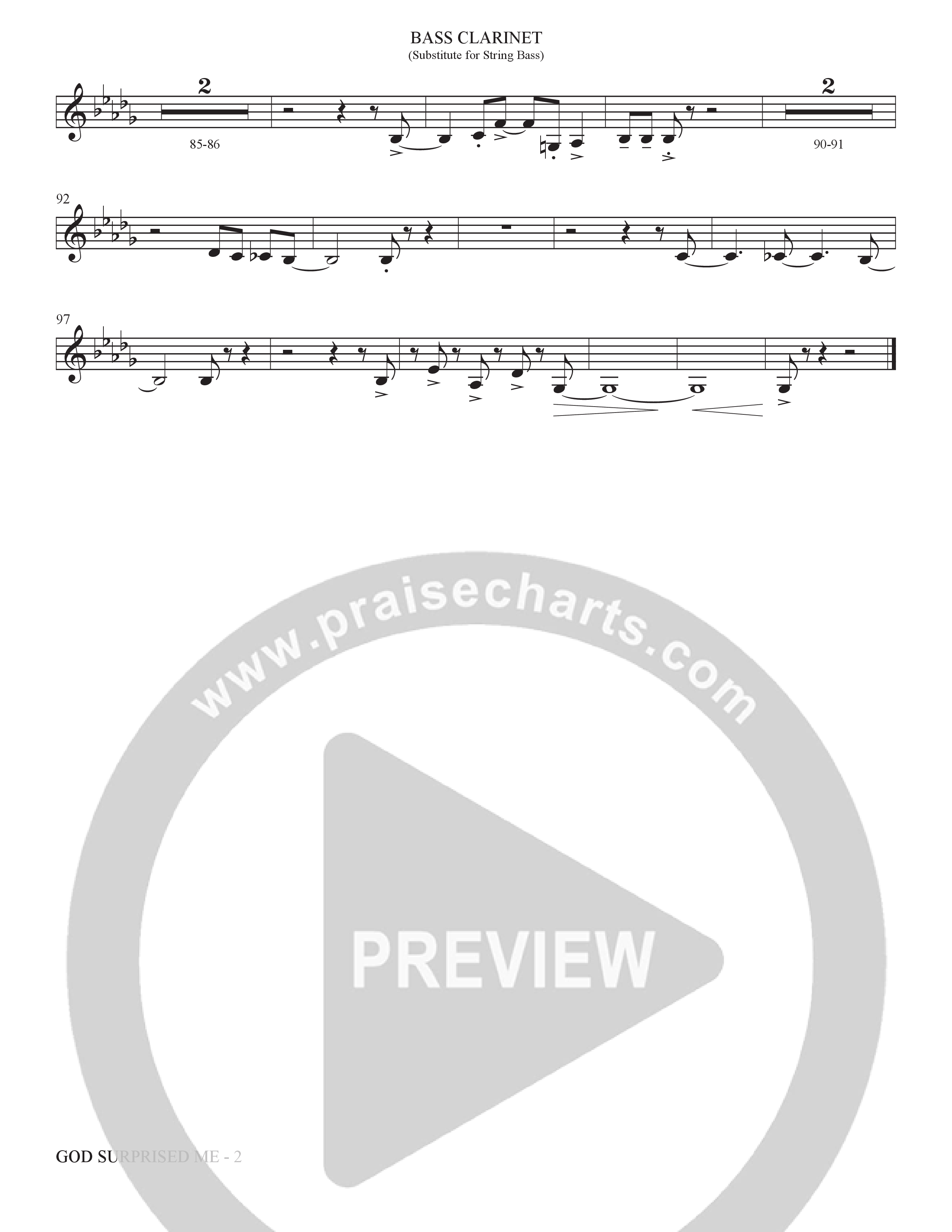 God Surprised Me (Choral Anthem SATB) Bass Clarinet (The Brooklyn Tabernacle Choir / Arr. Carol Cymbala / Orch. Bradley Knight)