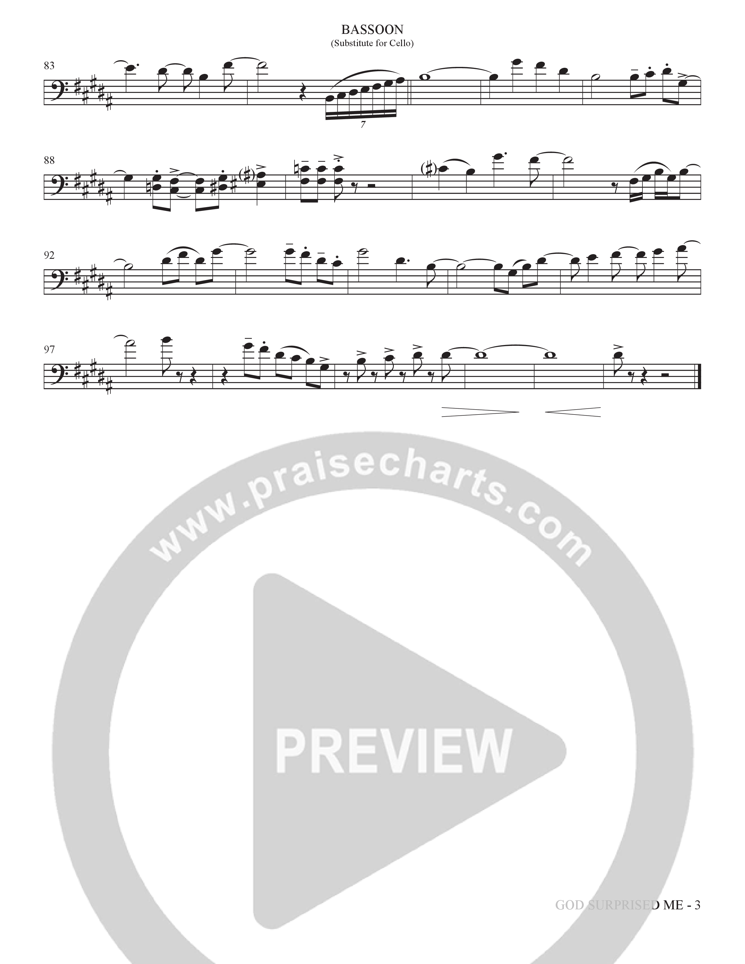 God Surprised Me (Choral Anthem SATB) Bassoon (The Brooklyn Tabernacle Choir / Arr. Carol Cymbala / Orch. Bradley Knight)