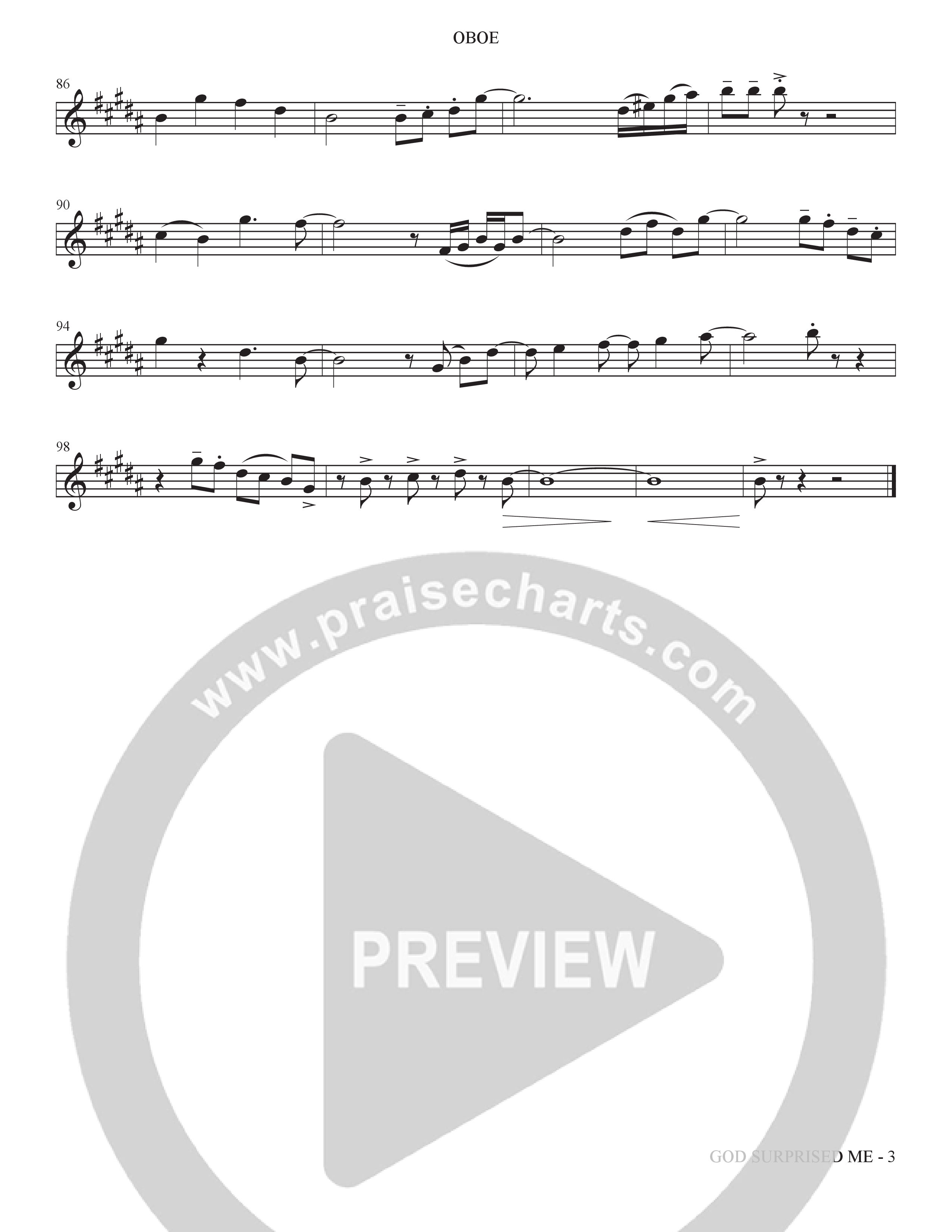 God Surprised Me (Choral Anthem SATB) Oboe (The Brooklyn Tabernacle Choir / Arr. Carol Cymbala / Orch. Bradley Knight)