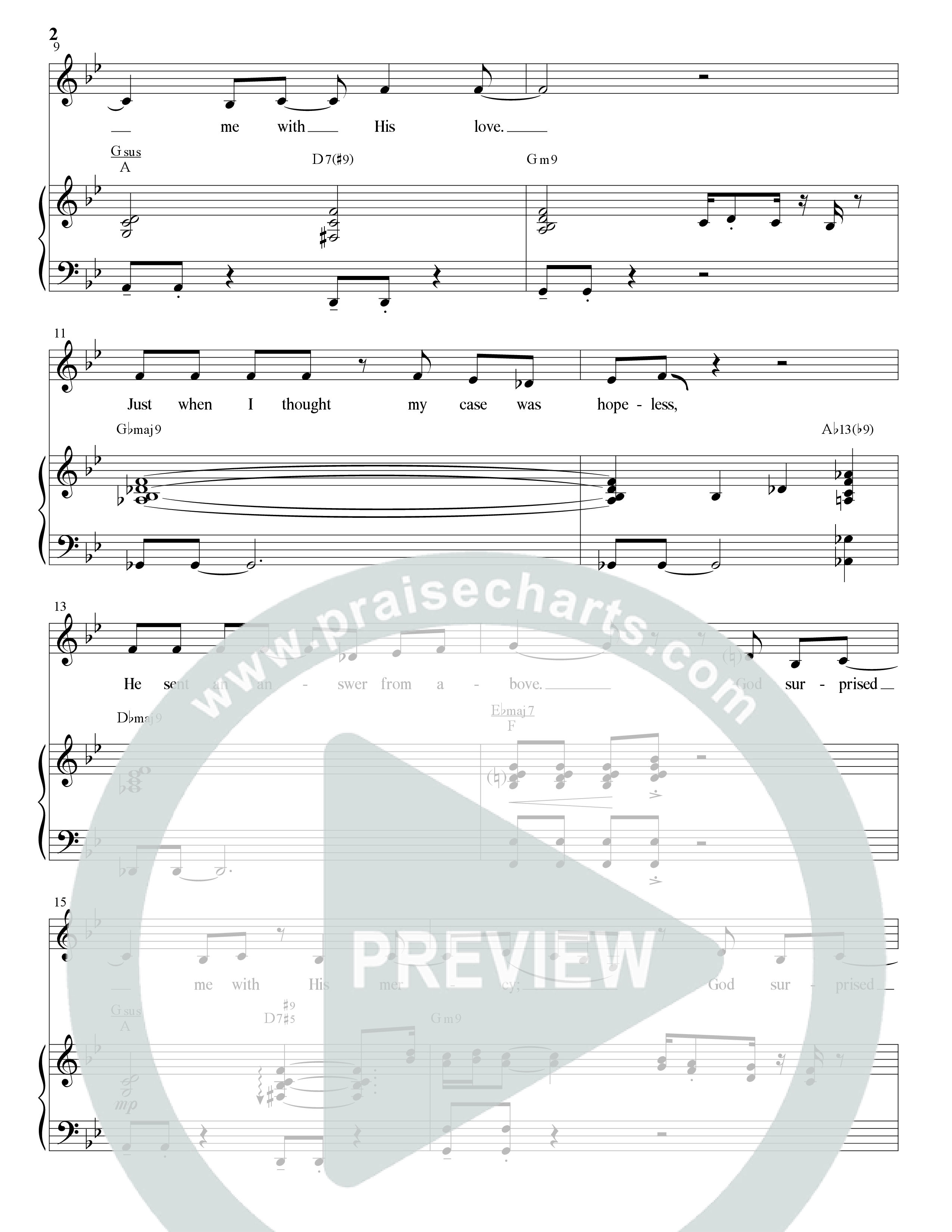 God Surprised Me (Choral Anthem SATB) Anthem (SATB/Piano) (The Brooklyn Tabernacle Choir / Arr. Carol Cymbala / Orch. Bradley Knight)