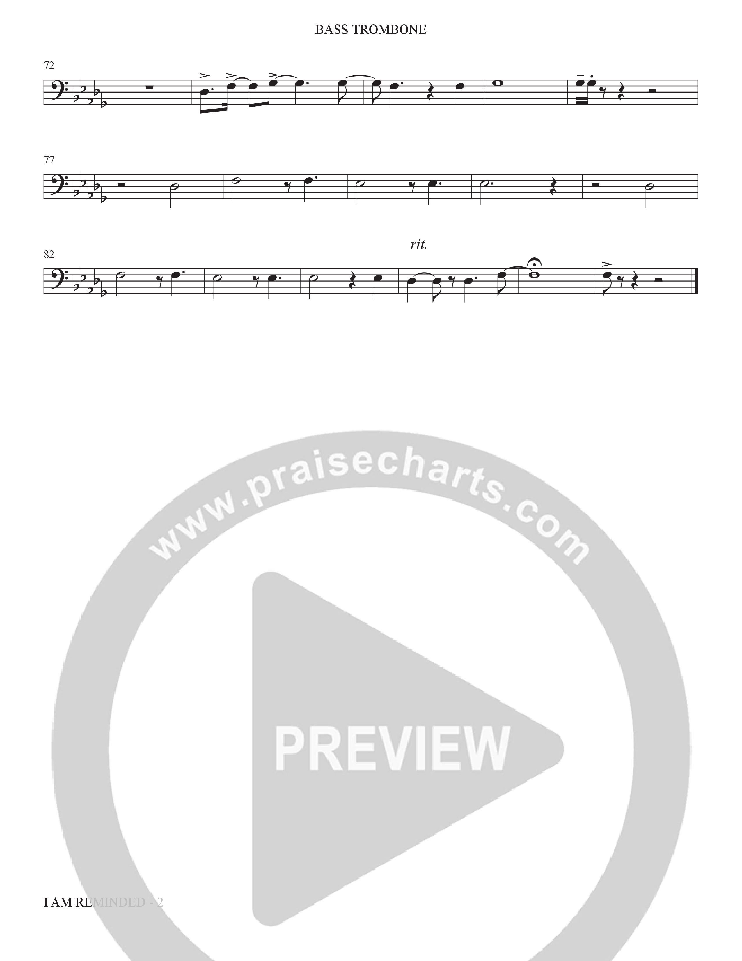 I Am Reminded (Choral Anthem SATB) Bass Trombone (The Brooklyn Tabernacle Choir / Nicole Binion / Arr. Carol Cymbala / Orch. Bradley Knight)