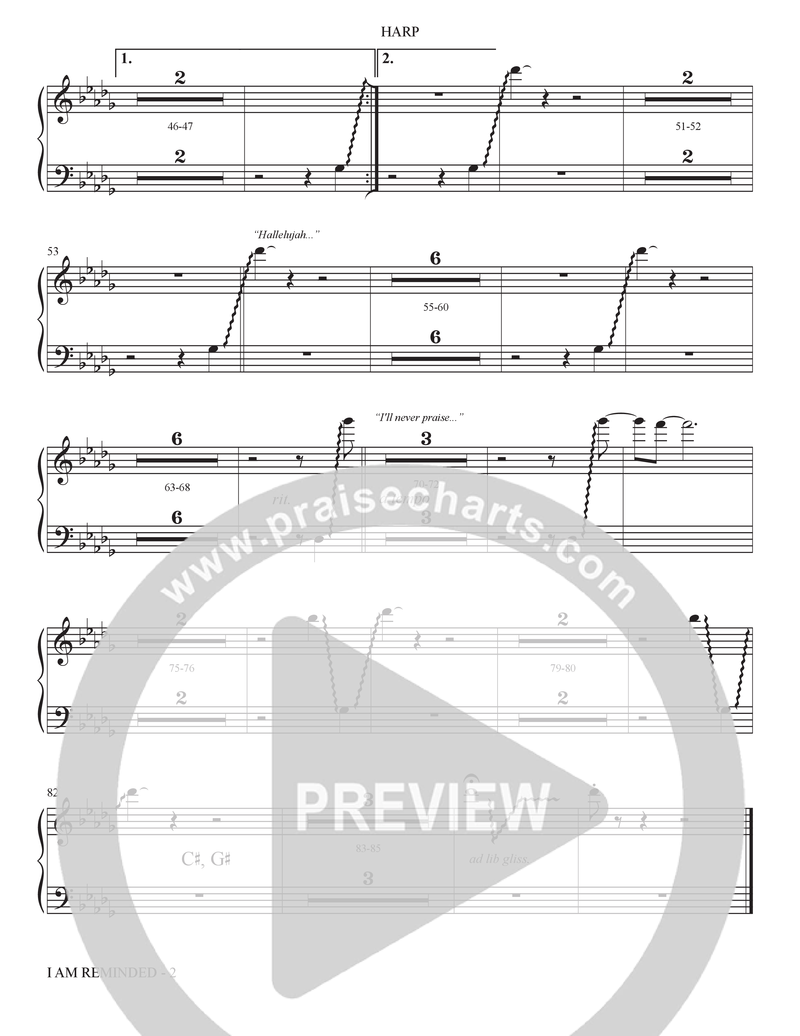 I Am Reminded (Choral Anthem SATB) Harp (The Brooklyn Tabernacle Choir / Nicole Binion / Arr. Carol Cymbala / Orch. Bradley Knight)