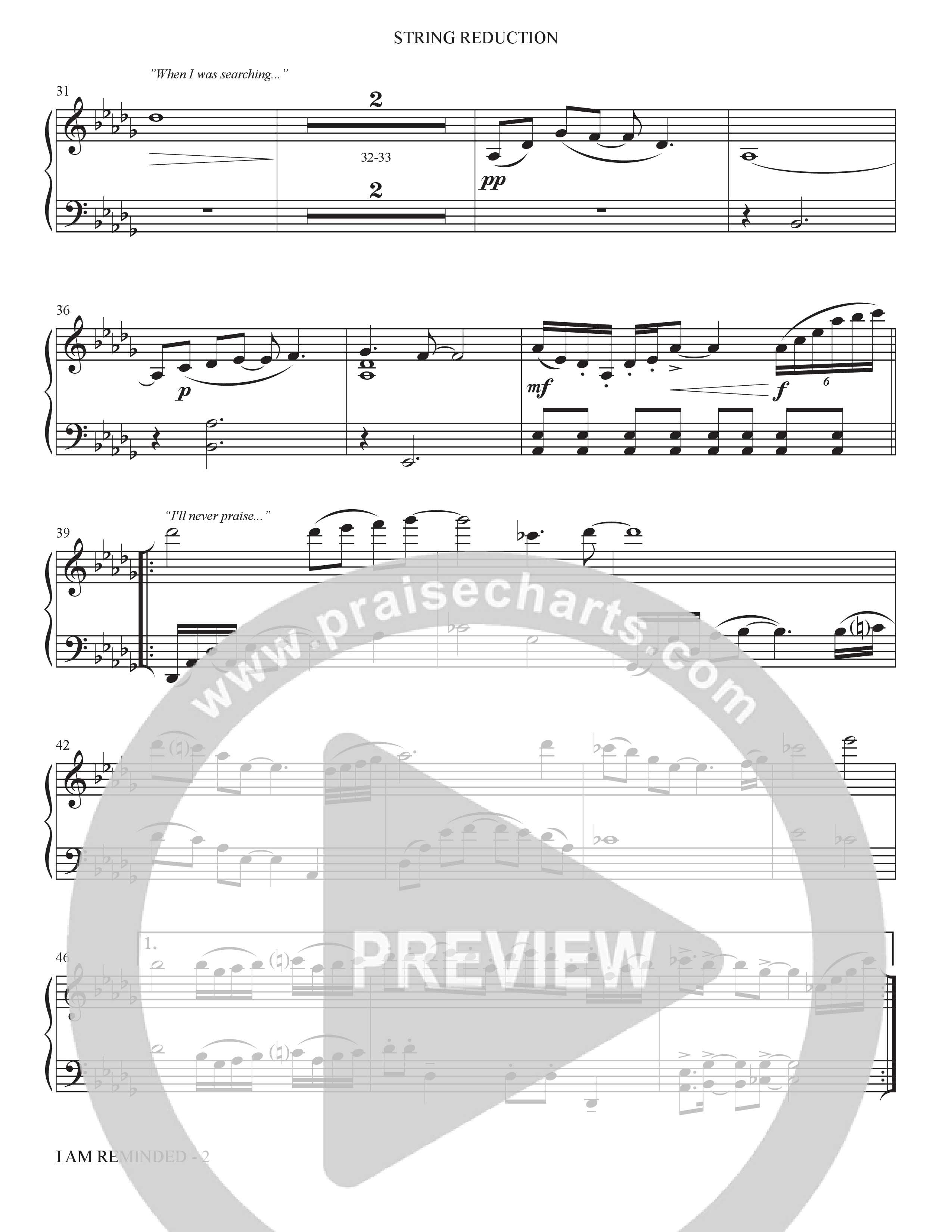 I Am Reminded (Choral Anthem SATB) String Reduction (The Brooklyn Tabernacle Choir / Nicole Binion / Arr. Carol Cymbala / Orch. Bradley Knight)