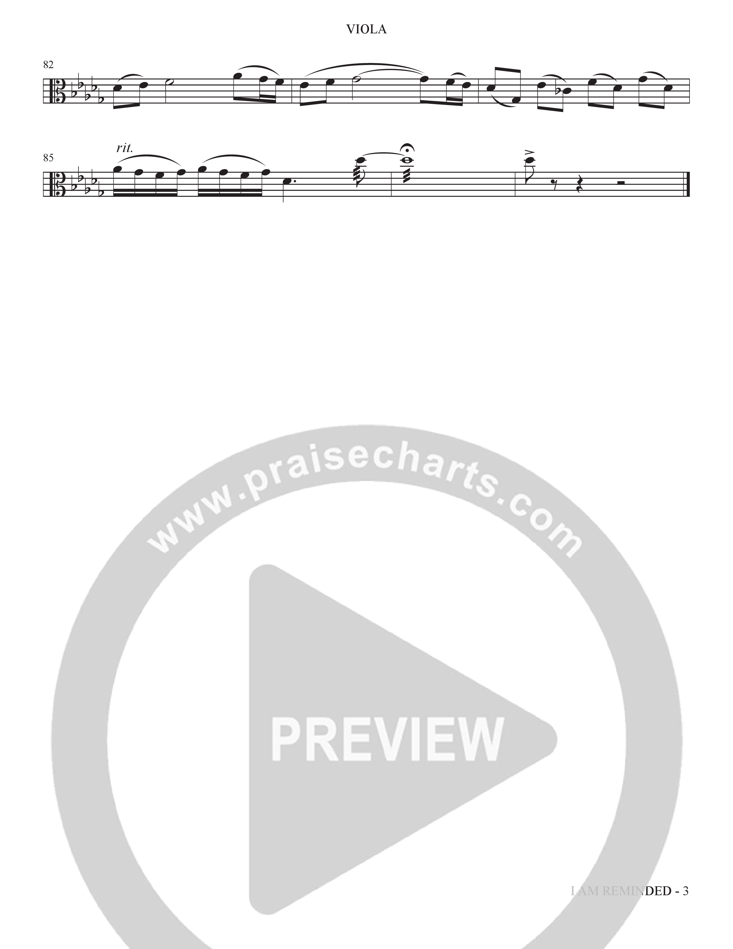 I Am Reminded (Choral Anthem SATB) Viola (The Brooklyn Tabernacle Choir / Nicole Binion / Arr. Carol Cymbala / Orch. Bradley Knight)