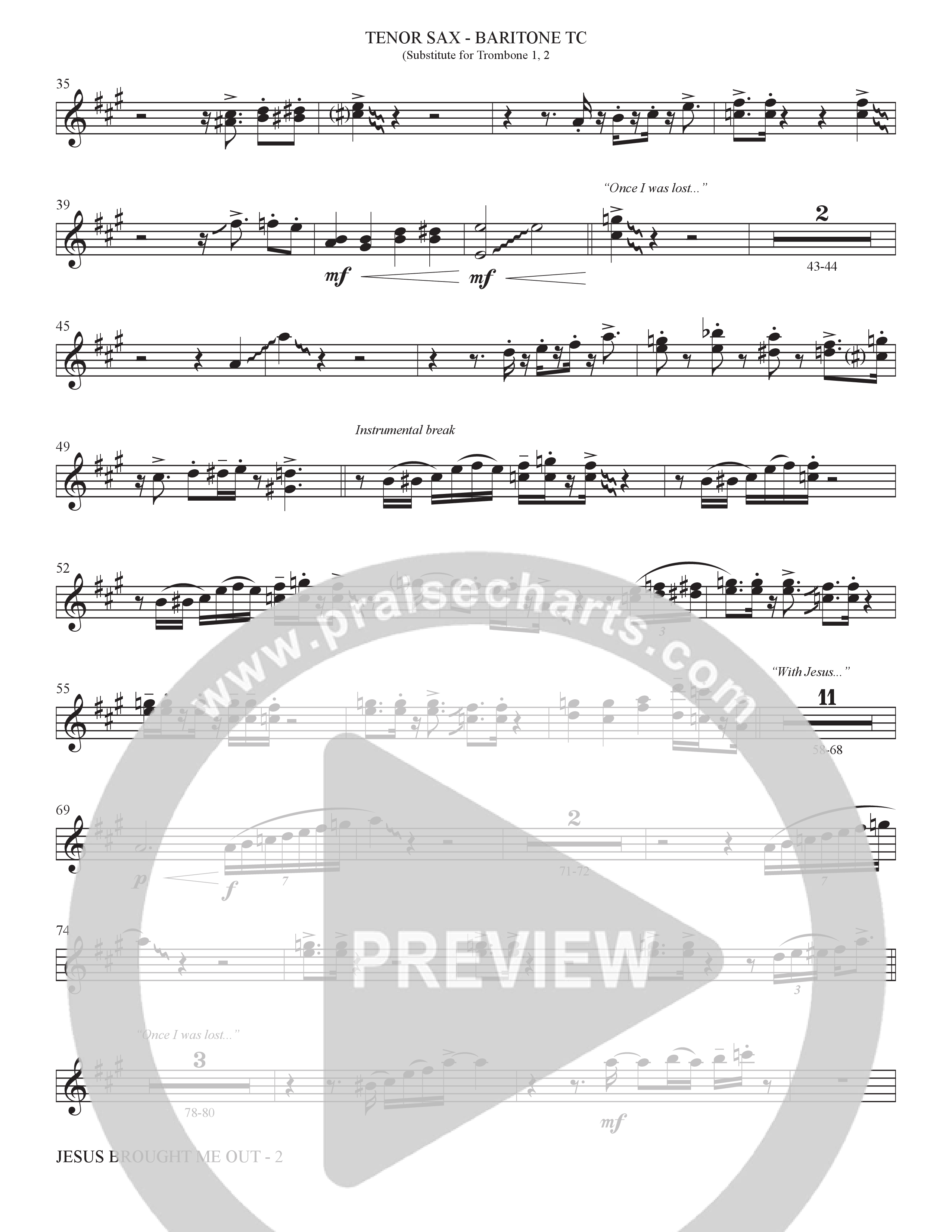 Now I'm On My Way (Jesus Brought Me Out) (Choral Anthem SATB) Tenor Sax/Baritone T.C. (The Brooklyn Tabernacle Choir / Arr. Carol Cymbala / Orch. Bradley Knight)