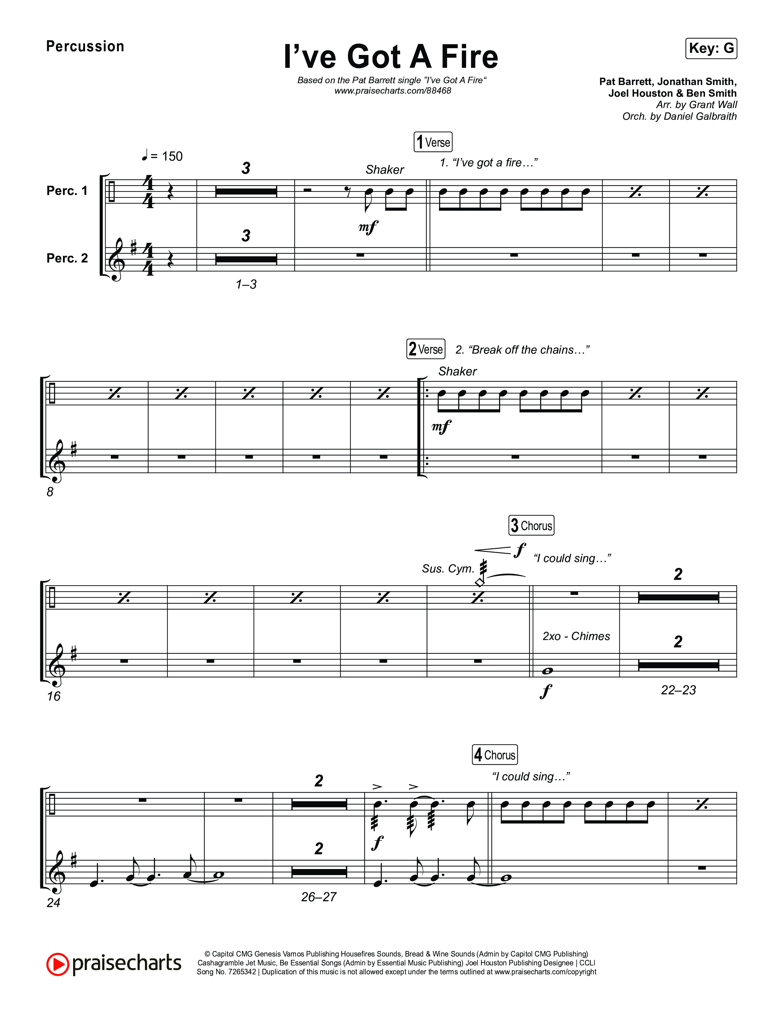 I've Got A Fire Percussion (Pat Barrett)