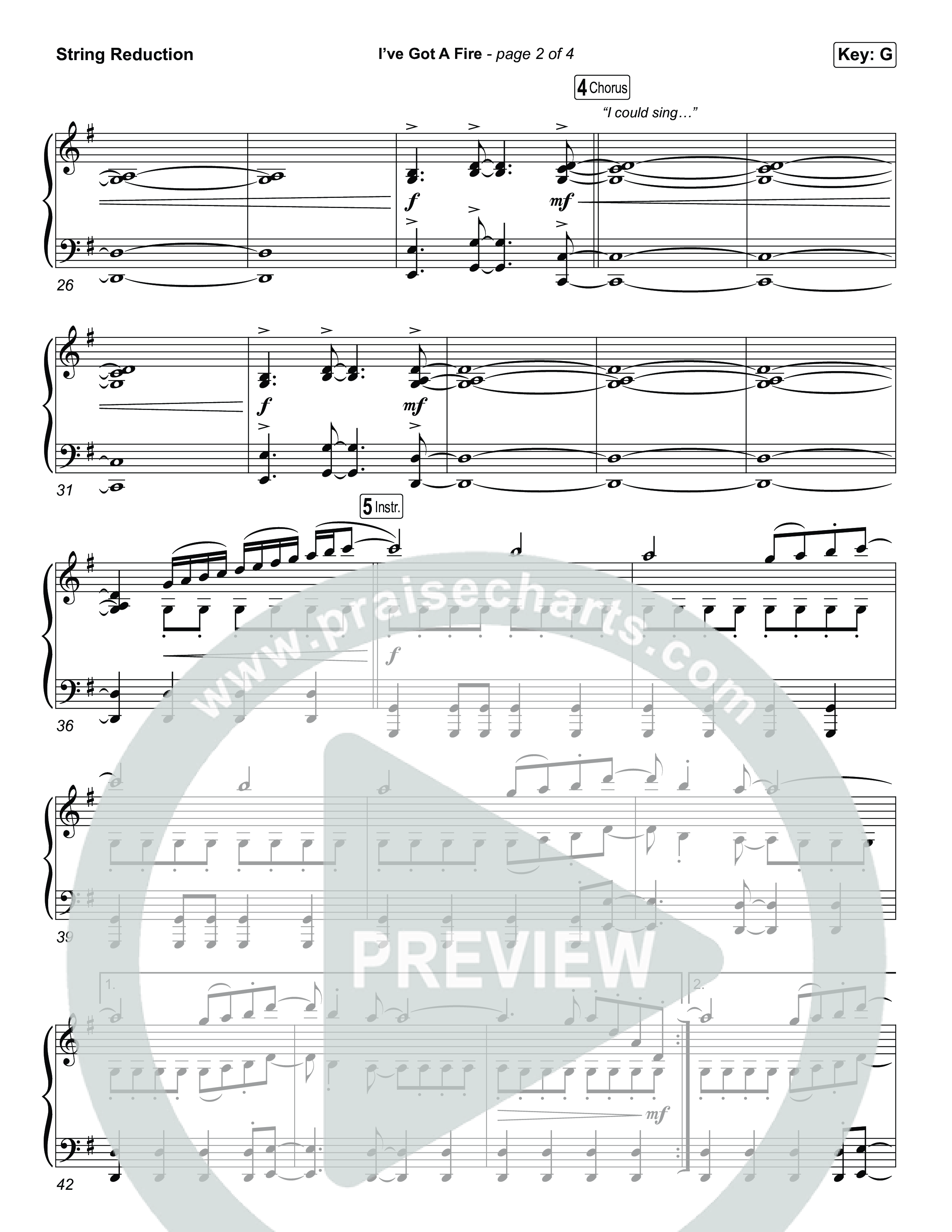I've Got A Fire String Reduction (Pat Barrett)