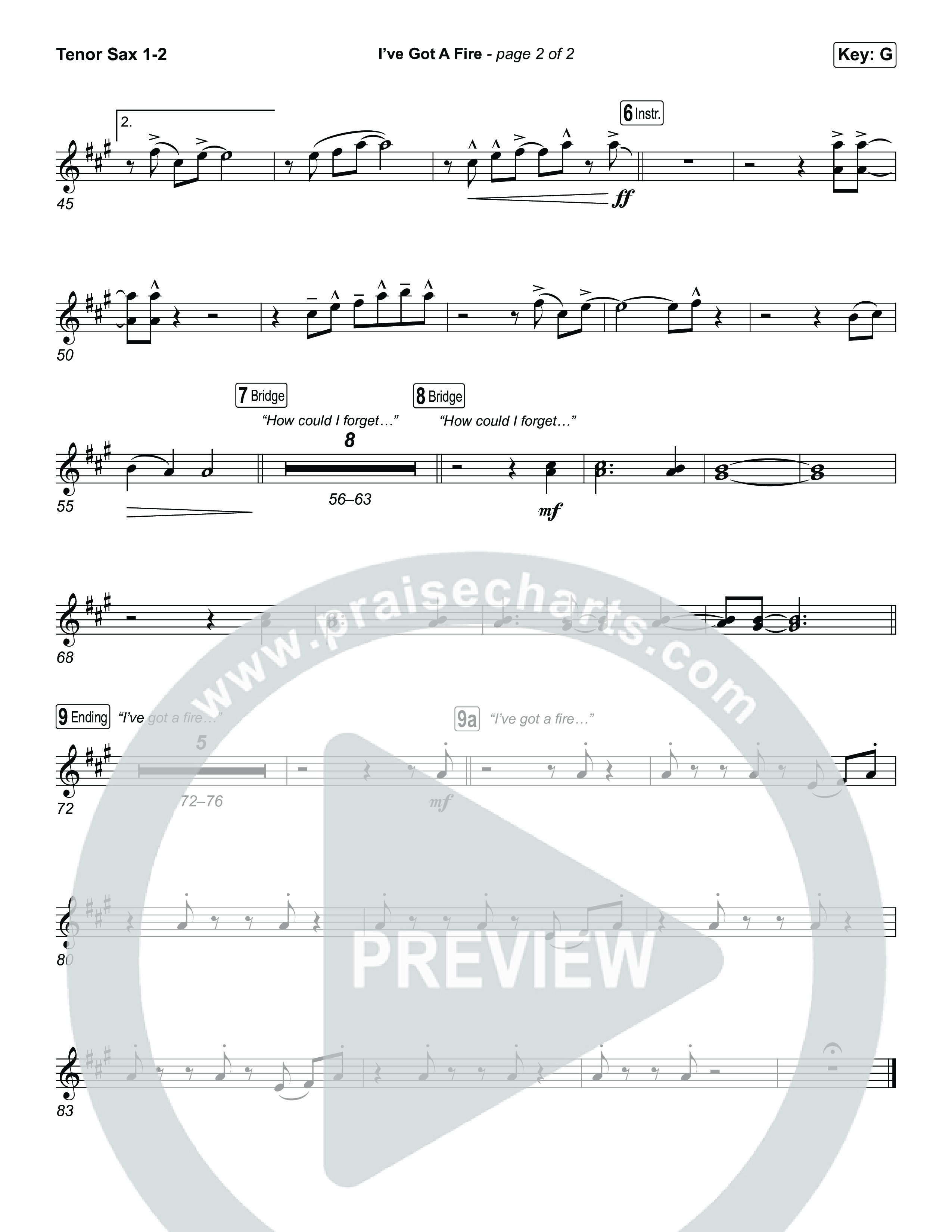 I've Got A Fire Tenor Sax 1,2 (Pat Barrett)