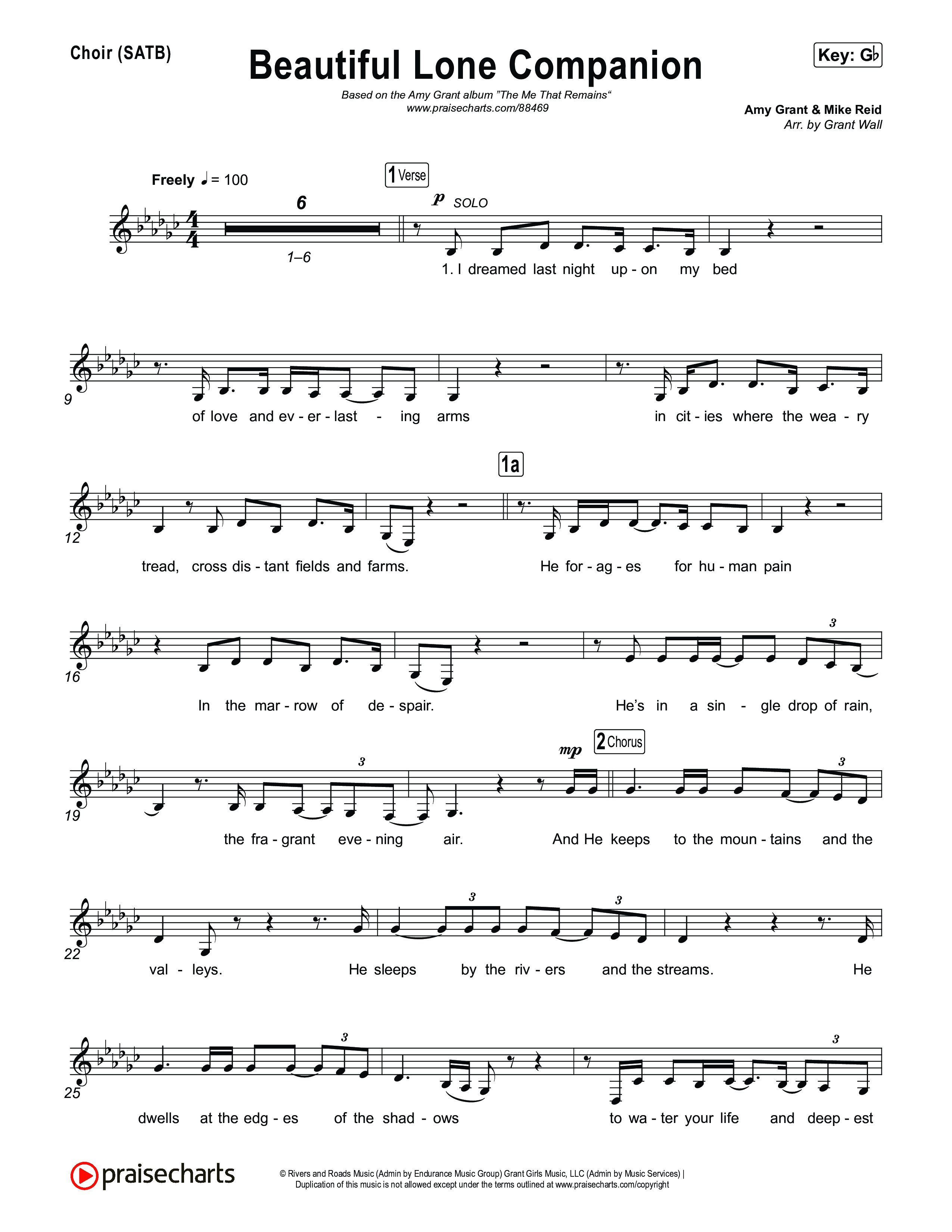 Beautiful Lone Companion Choir Sheet (SATB) (Amy Grant)