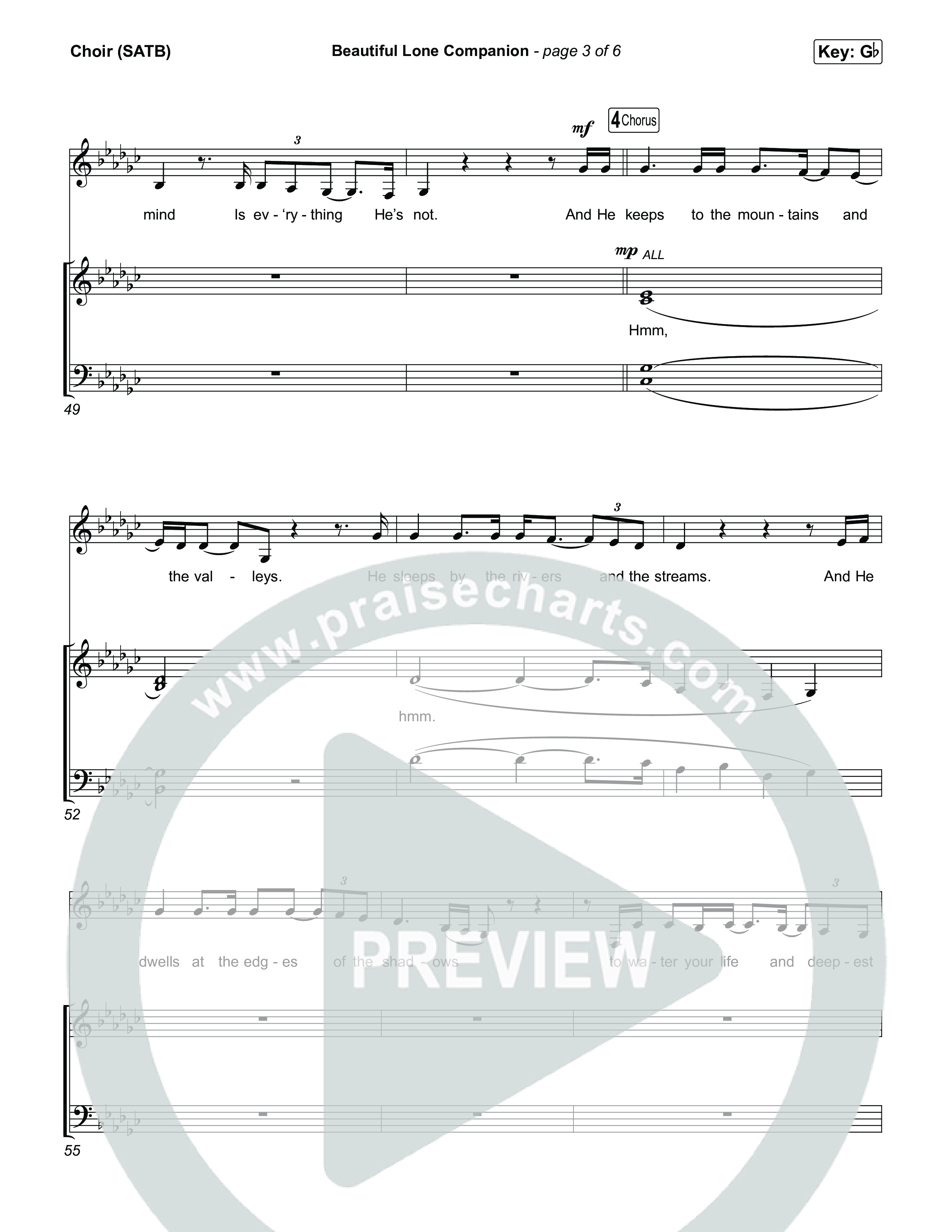 Beautiful Lone Companion Choir Sheet (SATB) (Amy Grant)