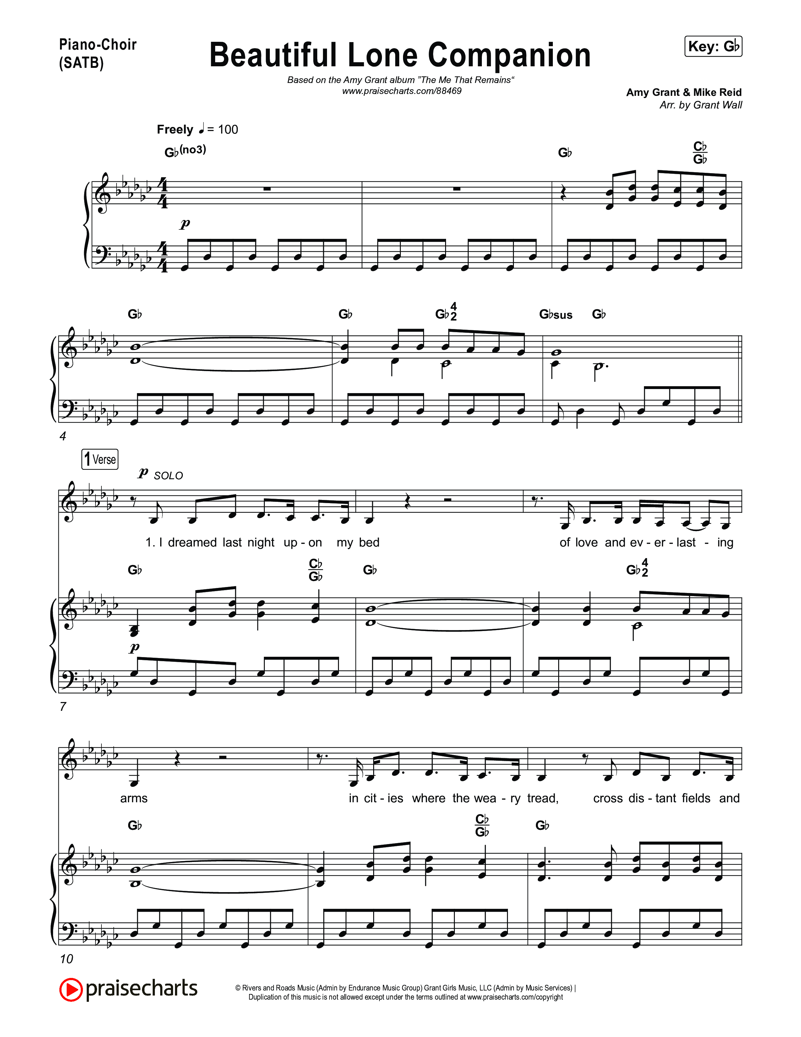 Beautiful Lone Companion Piano/Vocal Pack (Amy Grant)