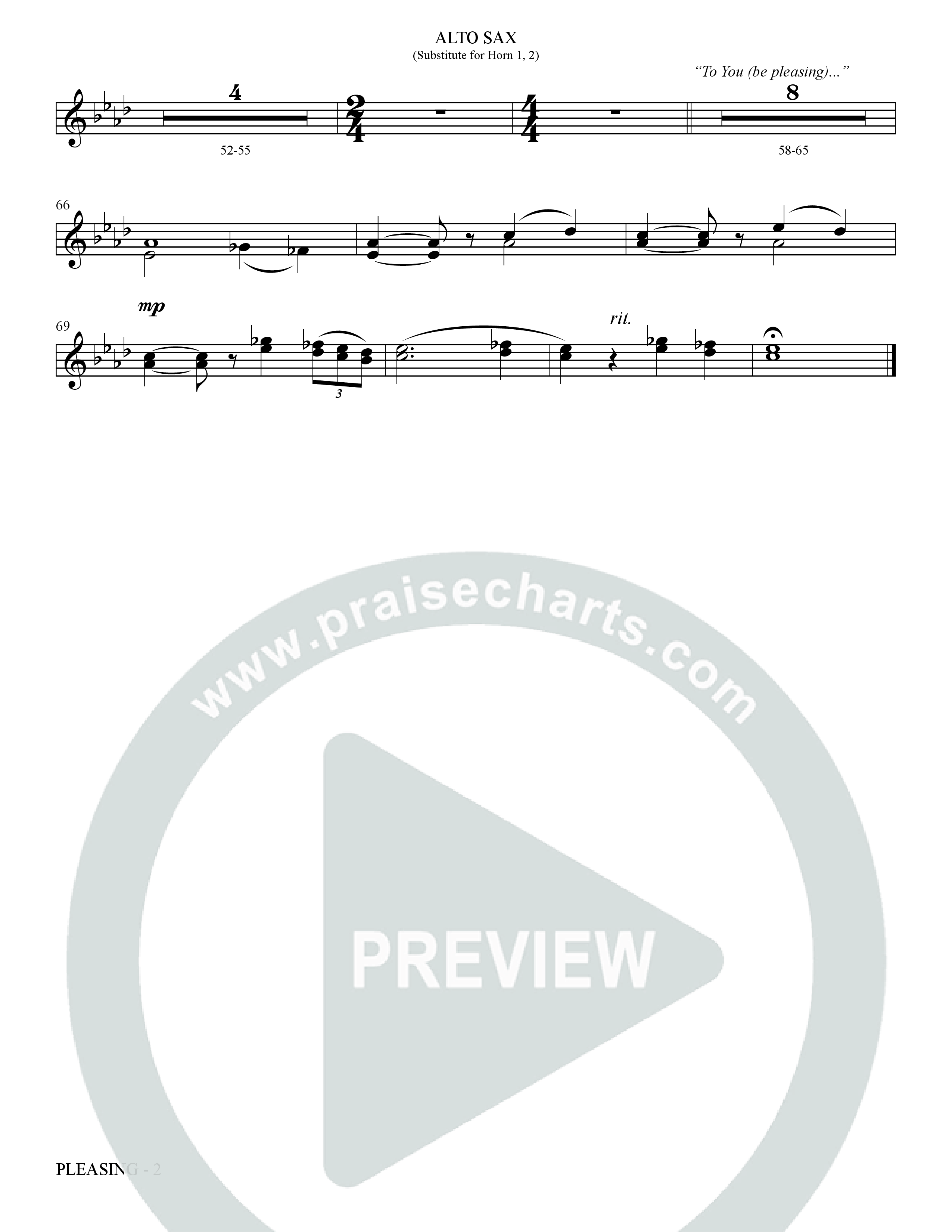 Pleasing (Choral Anthem SATB) Alto Sax (The Brooklyn Tabernacle Choir / Arr. Carol Cymbala / Orch. Bradley Knight)