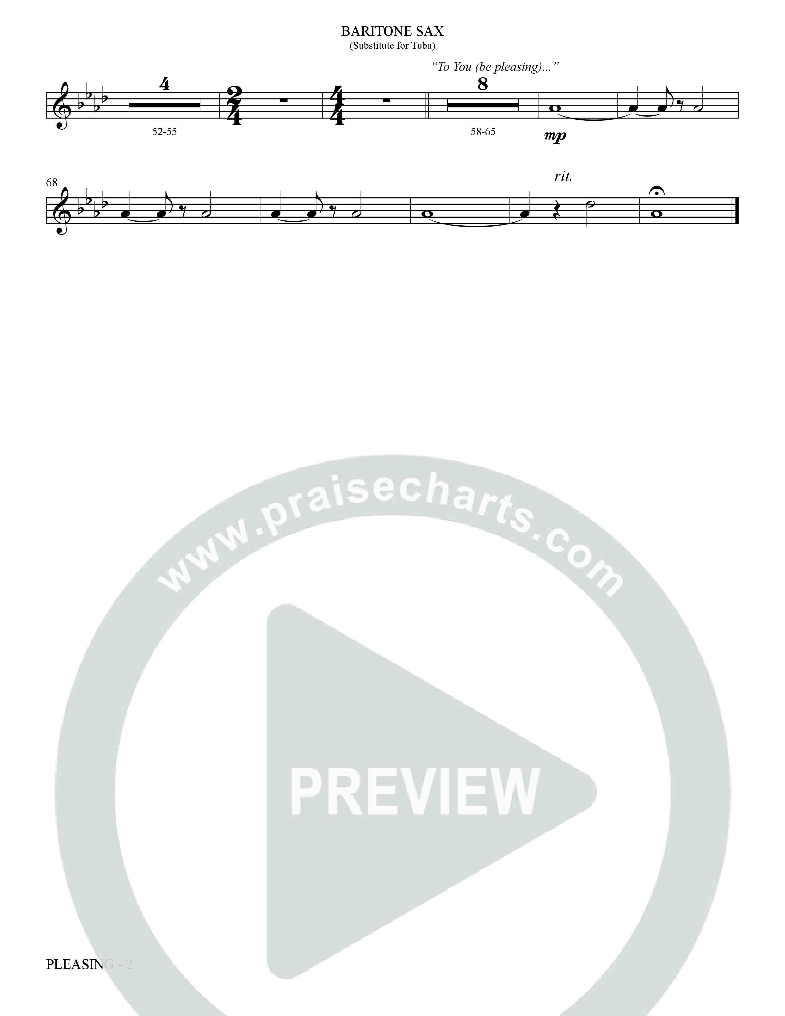 Pleasing (Choral Anthem SATB) Bari Sax (The Brooklyn Tabernacle Choir / Arr. Carol Cymbala / Orch. Bradley Knight)