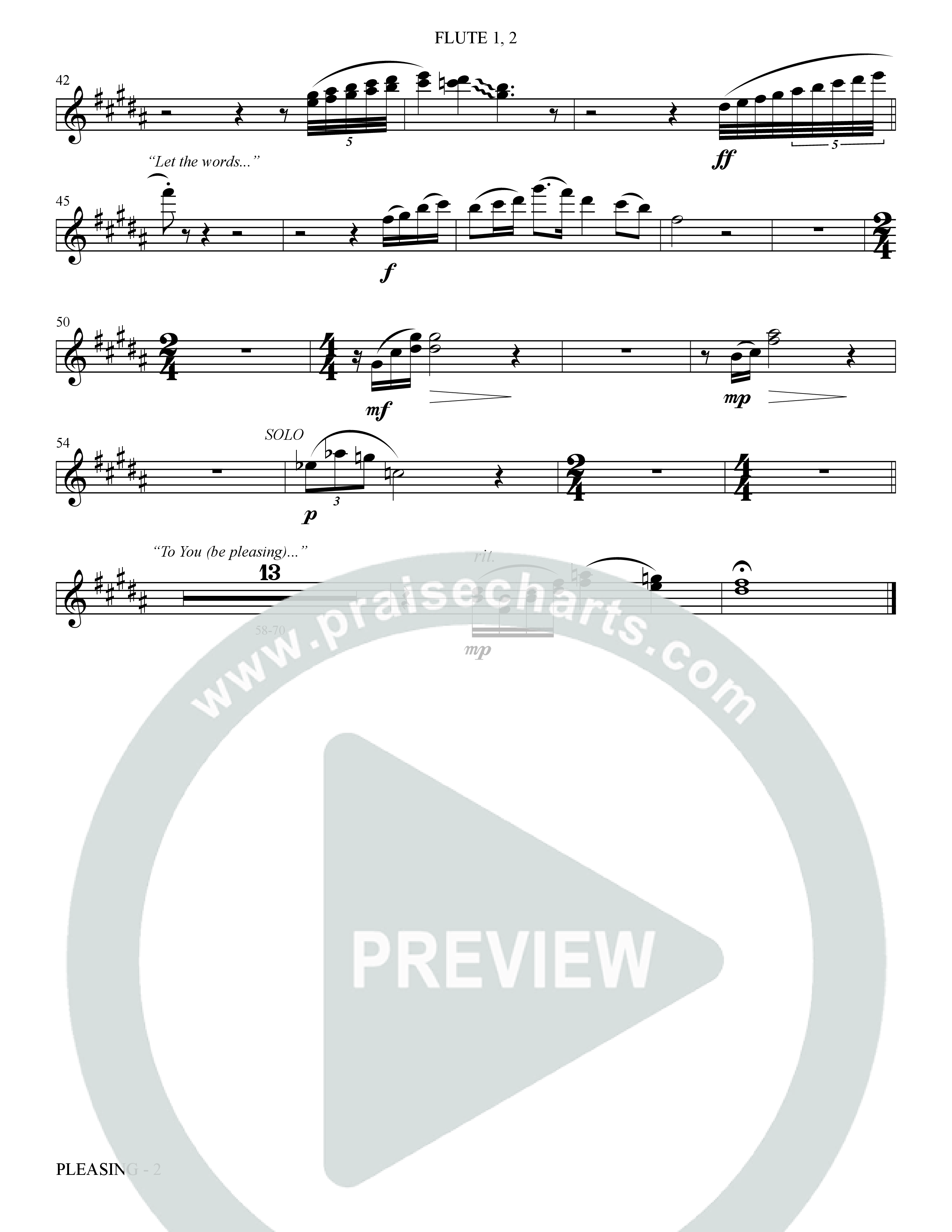 Pleasing (Choral Anthem SATB) Flute 1/2 (The Brooklyn Tabernacle Choir / Arr. Carol Cymbala / Orch. Bradley Knight)