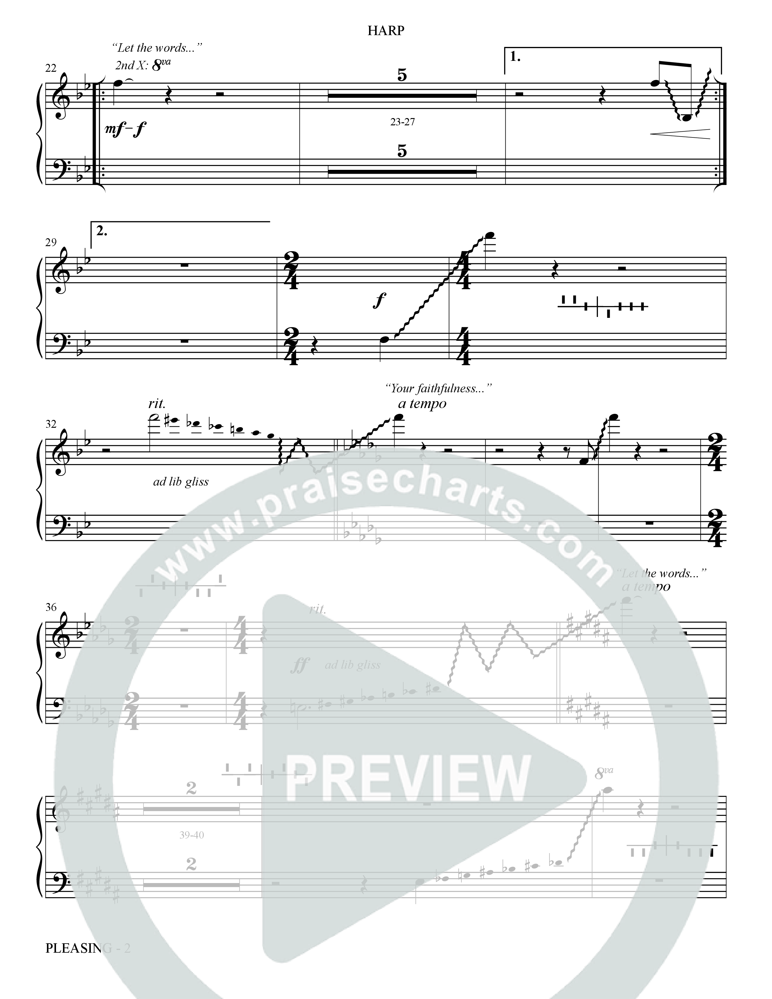 Pleasing (Choral Anthem SATB) Harp (The Brooklyn Tabernacle Choir / Arr. Carol Cymbala / Orch. Bradley Knight)