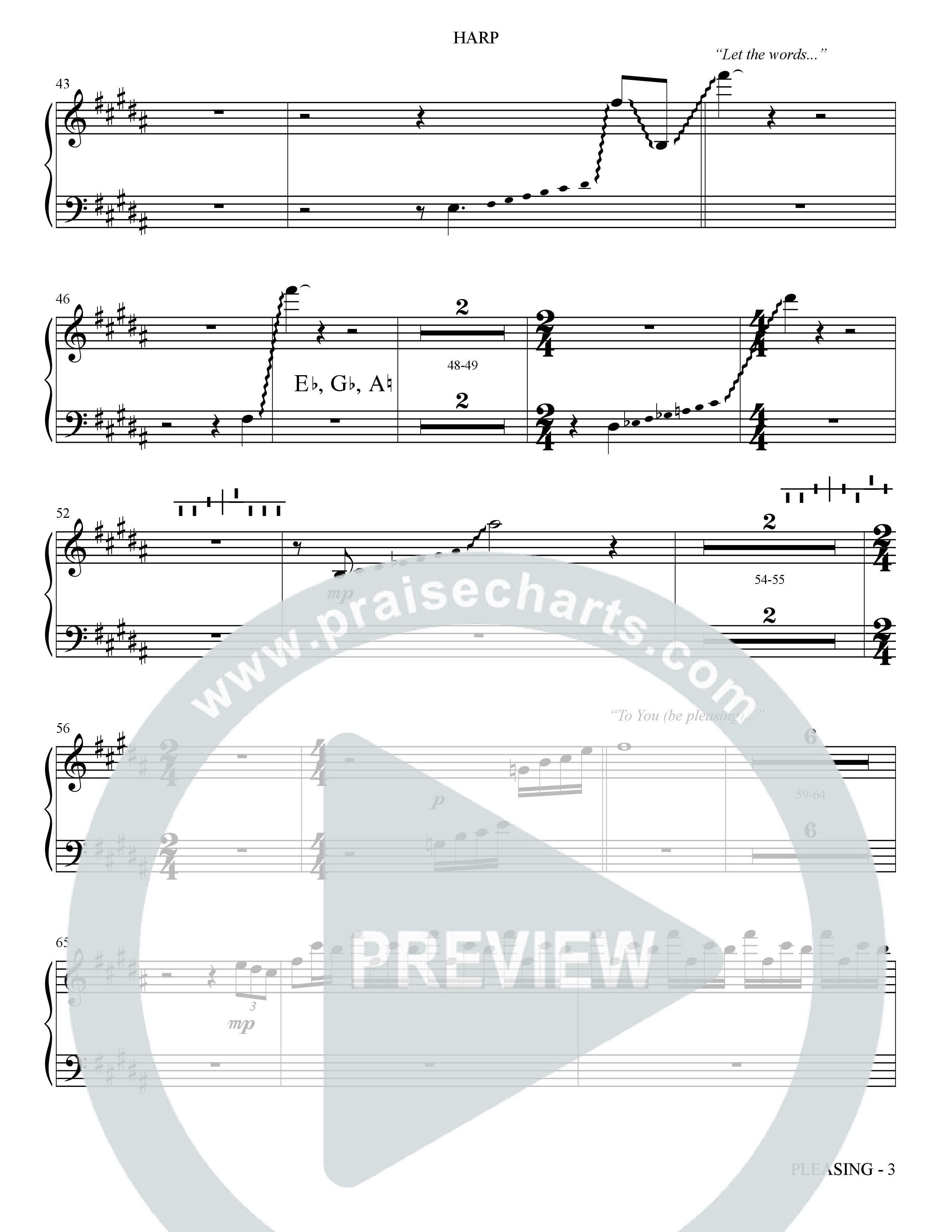 Pleasing (Choral Anthem SATB) Harp (The Brooklyn Tabernacle Choir / Arr. Carol Cymbala / Orch. Bradley Knight)