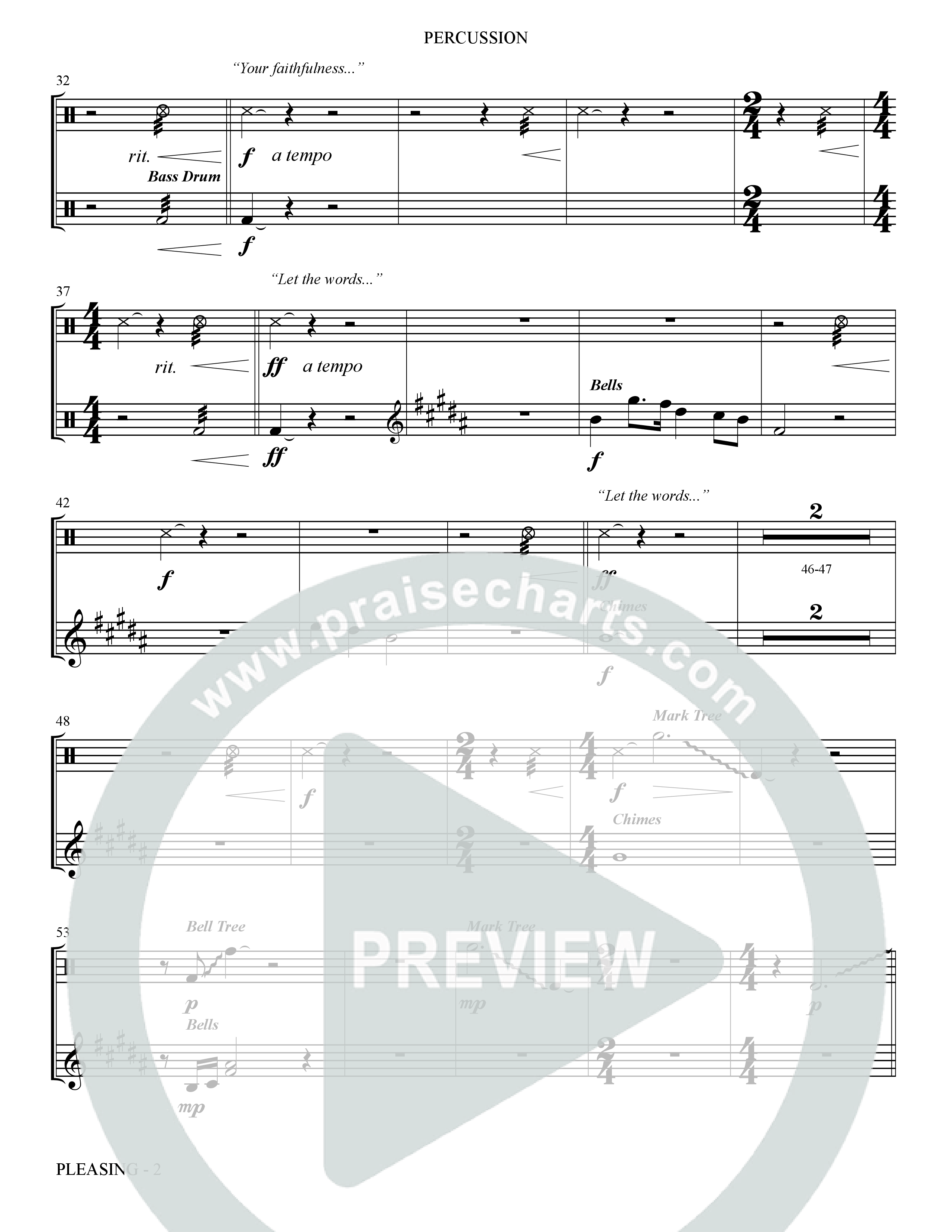 Pleasing (Choral Anthem SATB) Percussion (The Brooklyn Tabernacle Choir / Arr. Carol Cymbala / Orch. Bradley Knight)