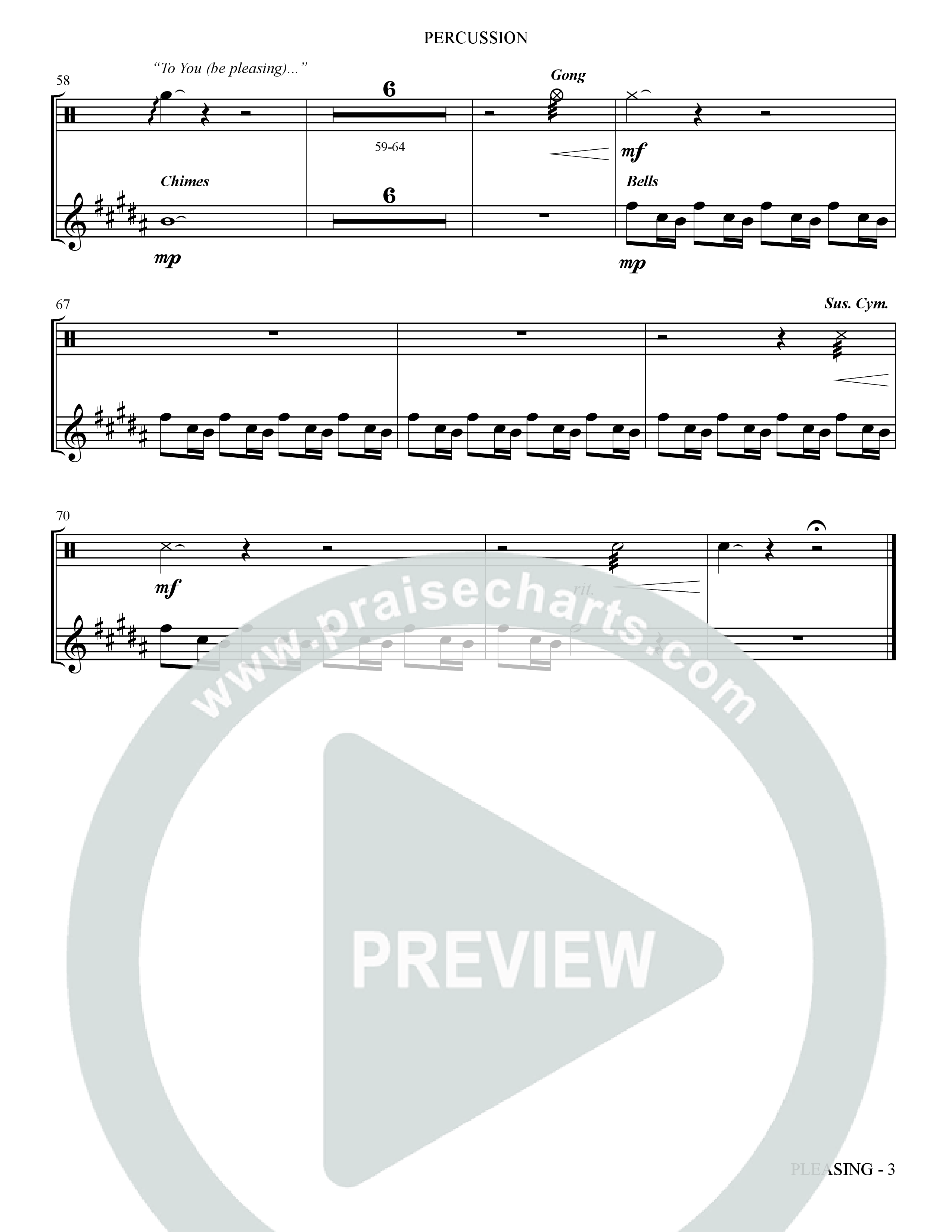 Pleasing (Choral Anthem SATB) Percussion (The Brooklyn Tabernacle Choir / Arr. Carol Cymbala / Orch. Bradley Knight)