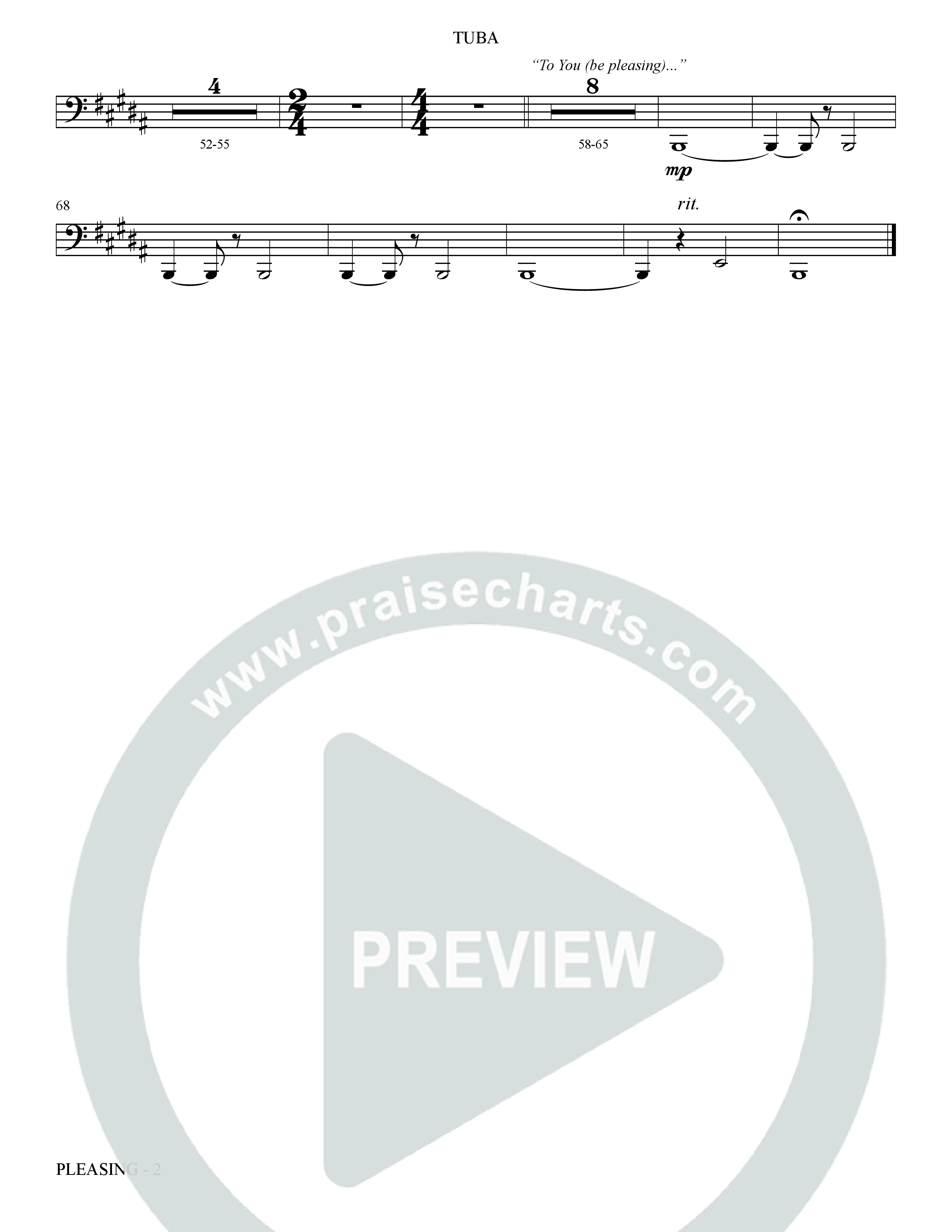 Pleasing (Choral Anthem SATB) Tuba (The Brooklyn Tabernacle Choir / Arr. Carol Cymbala / Orch. Bradley Knight)