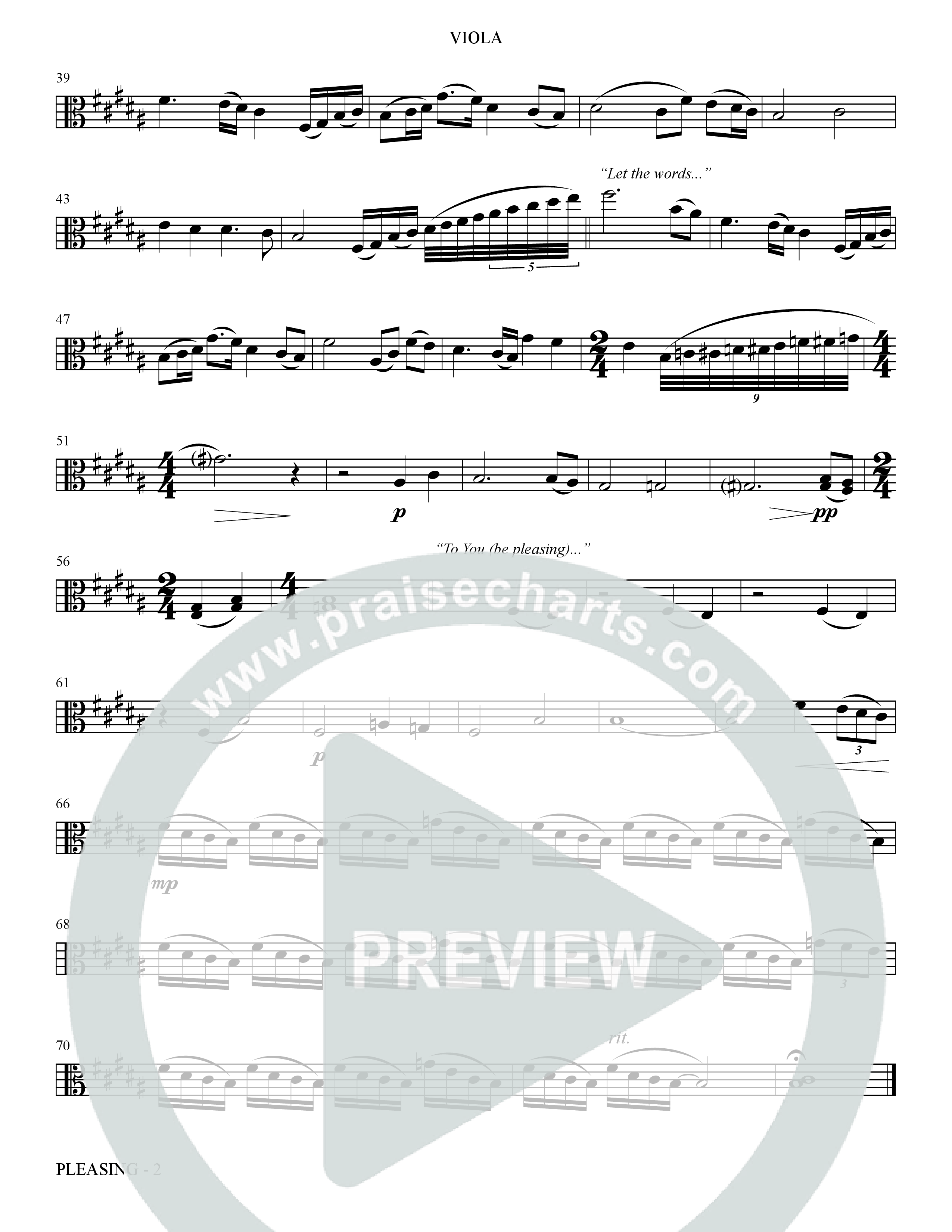 Pleasing (Choral Anthem SATB) Viola (The Brooklyn Tabernacle Choir / Arr. Carol Cymbala / Orch. Bradley Knight)