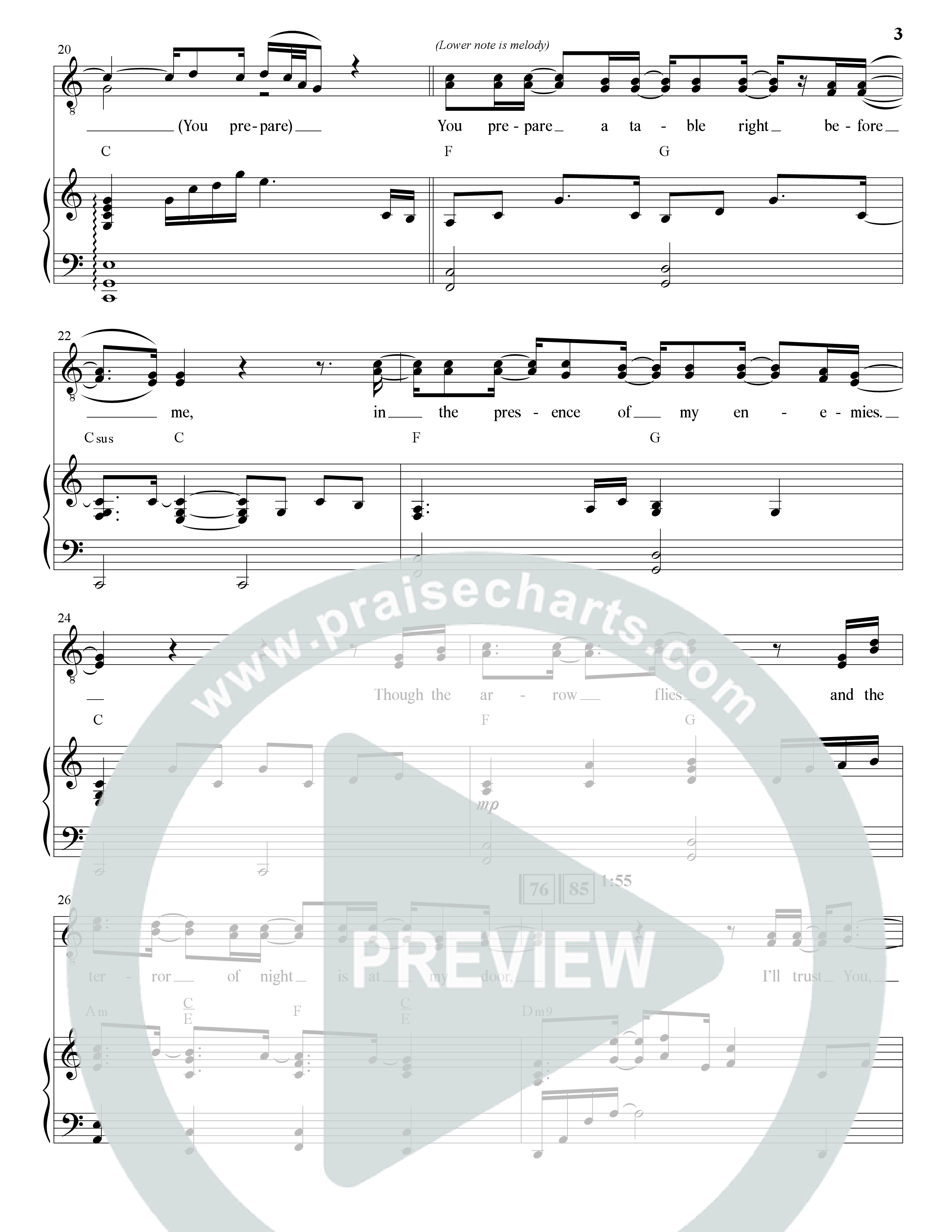 Psalm 23 (Surely Goodness) (Choral Anthem SATB) Anthem (SATB/Piano) (The Brooklyn Tabernacle Choir / Shane & Shane / Arr. Carol Cymbala / Orch. Bradley Knight)