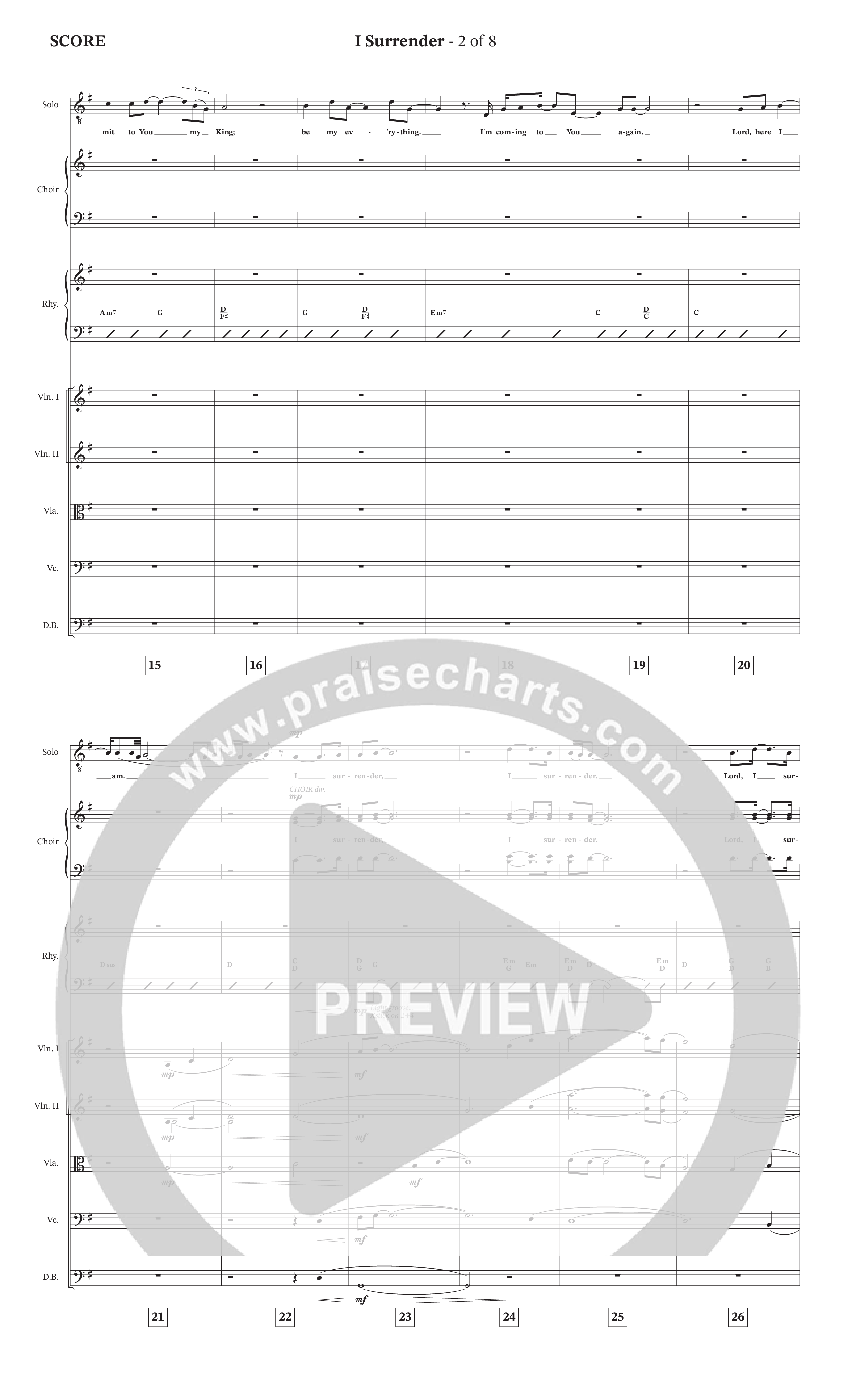 I Surrender (Choral Anthem SATB) String Ensemble (The Brooklyn Tabernacle Choir / Onaje Jefferson / Arr. Carol Cymbala / Arr. Jason Webb / Orch. Chris McDonald)
