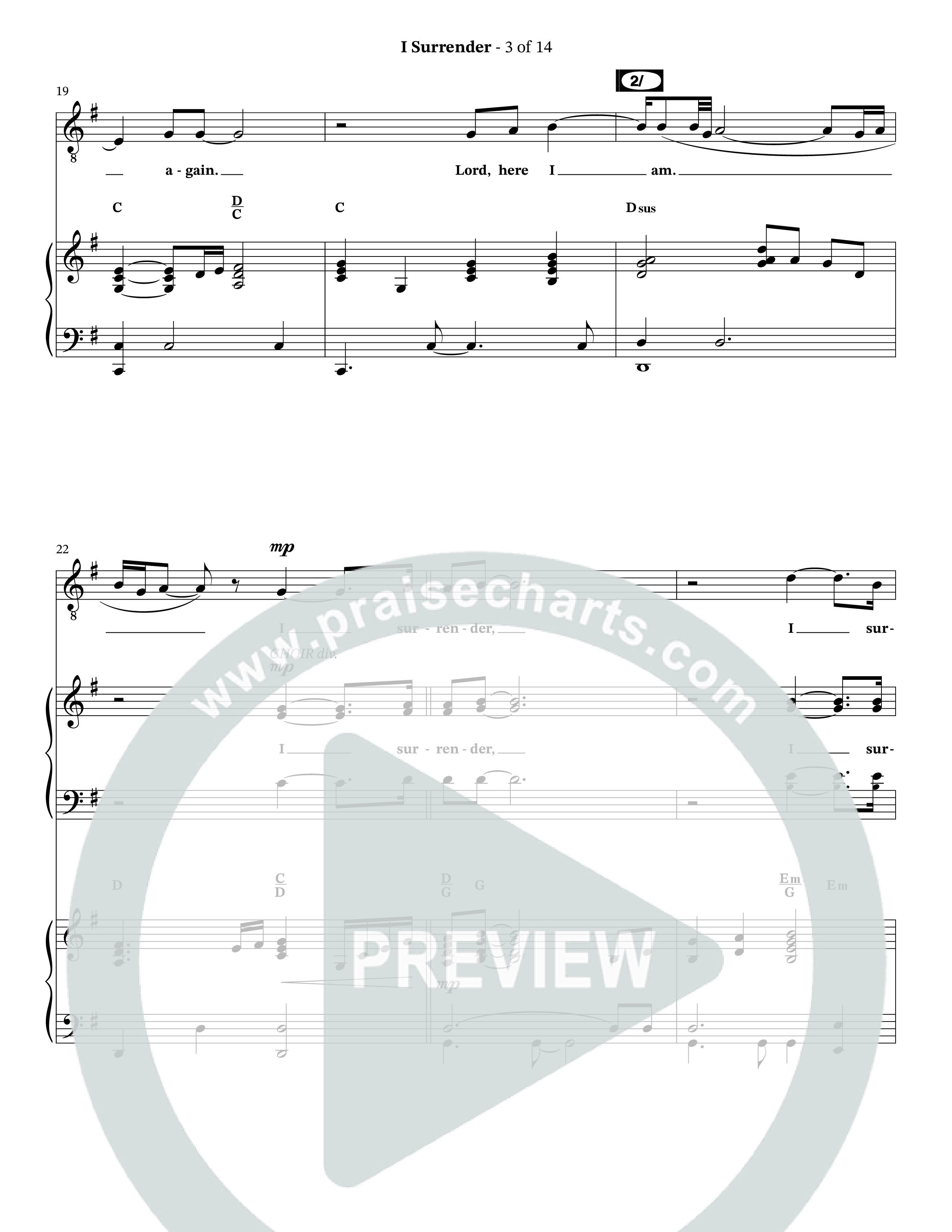 I Surrender (Choral Anthem SATB) Anthem (SATB/Piano) (The Brooklyn Tabernacle Choir / Onaje Jefferson / Arr. Carol Cymbala / Arr. Jason Webb / Orch. Chris McDonald)