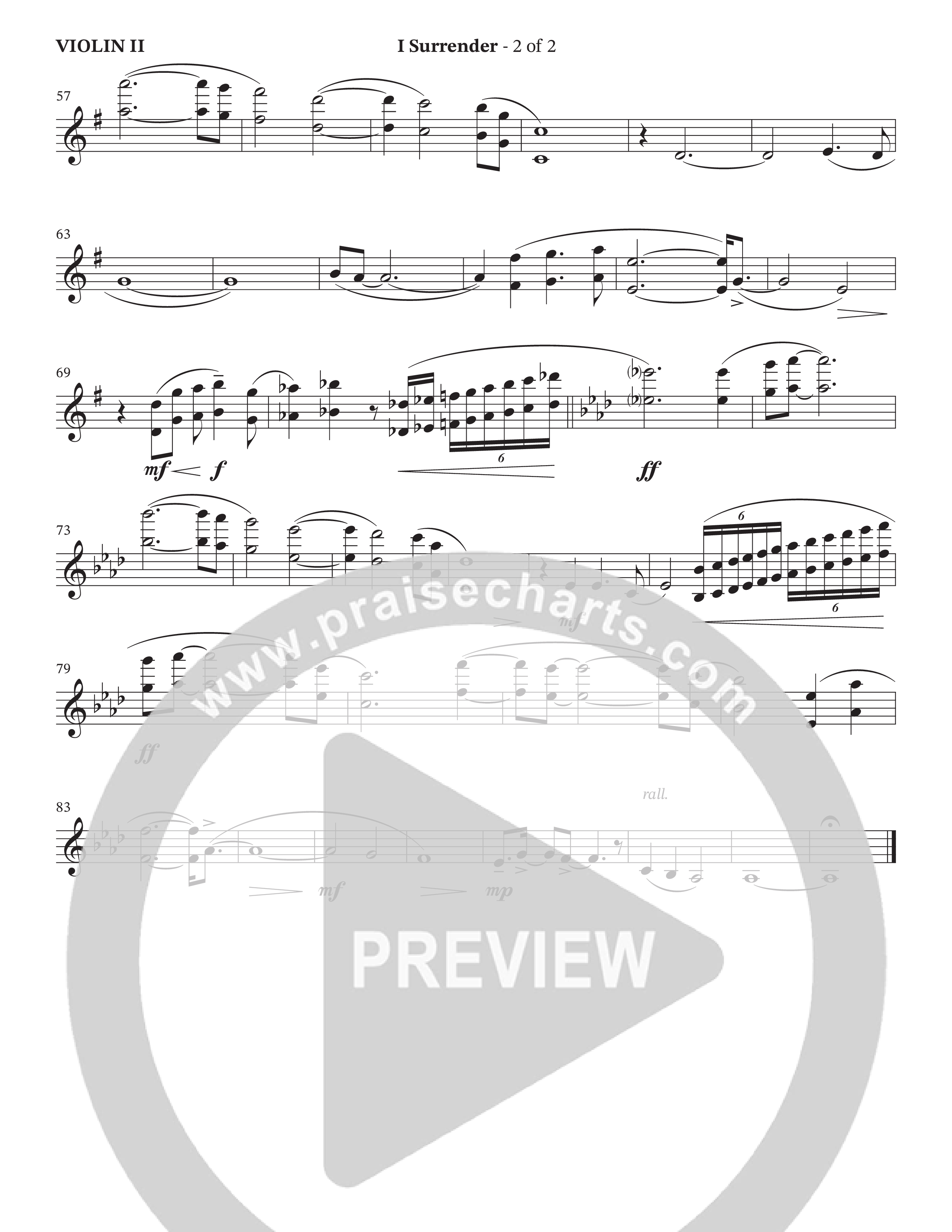 I Surrender (Choral Anthem SATB) Violin 2 (The Brooklyn Tabernacle Choir / Onaje Jefferson / Arr. Carol Cymbala / Arr. Jason Webb / Orch. Chris McDonald)