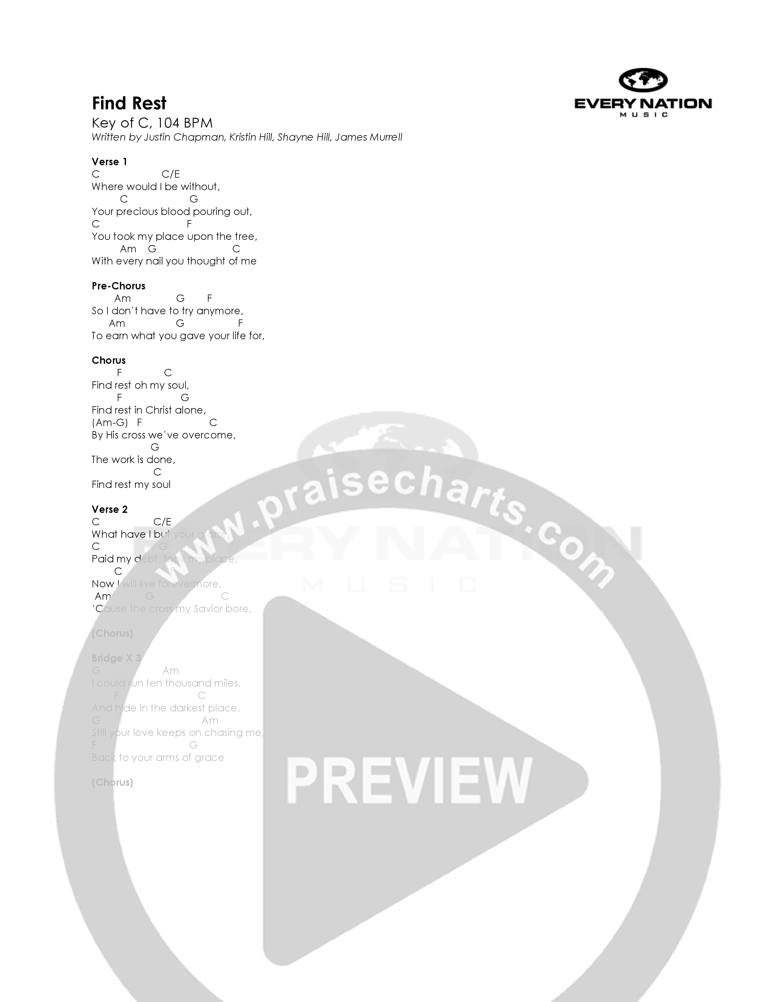 Holy (The Earth Declares) Chord Chart (Every Nation Music)