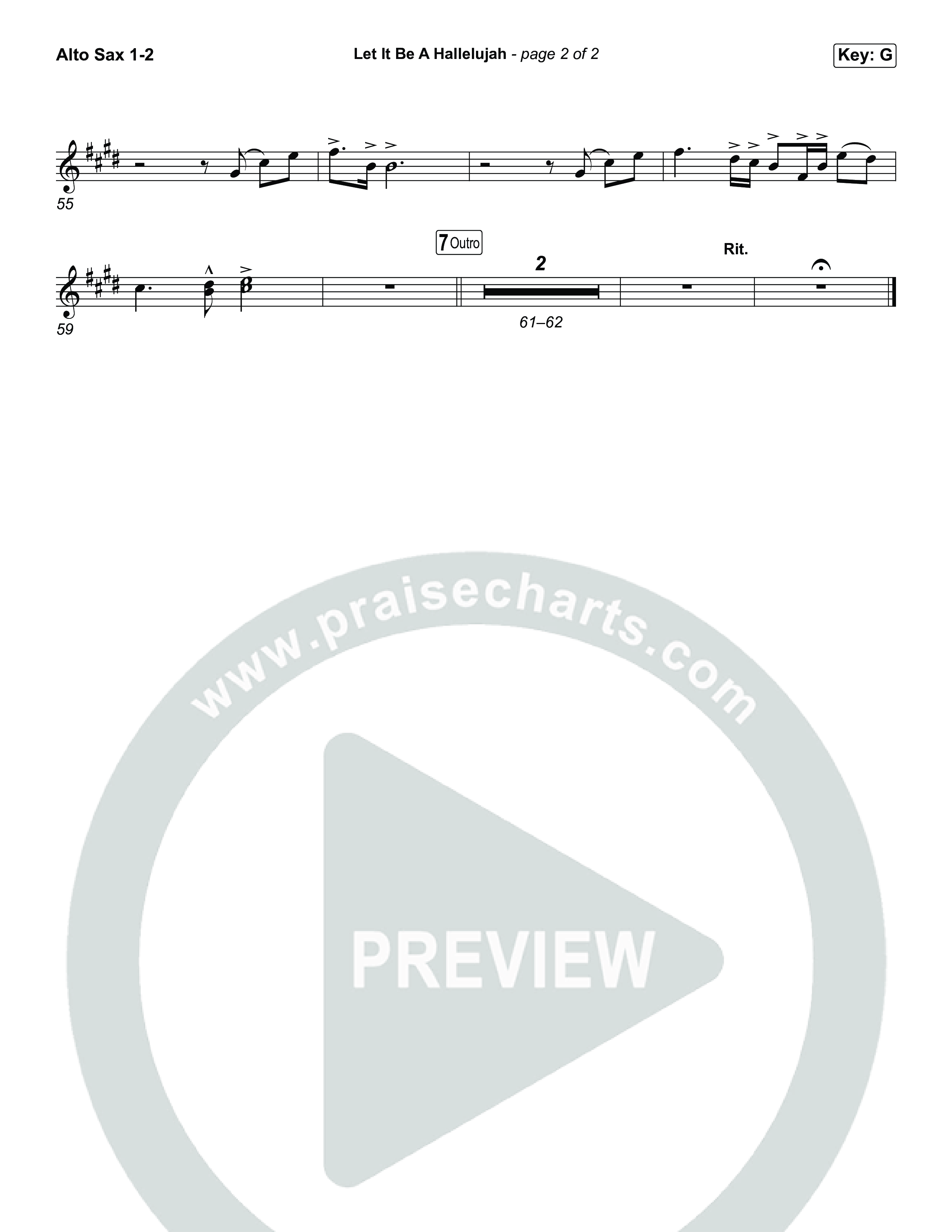 Let It Be A Hallelujah Alto Sax 1/2 (Lauren Daigle)