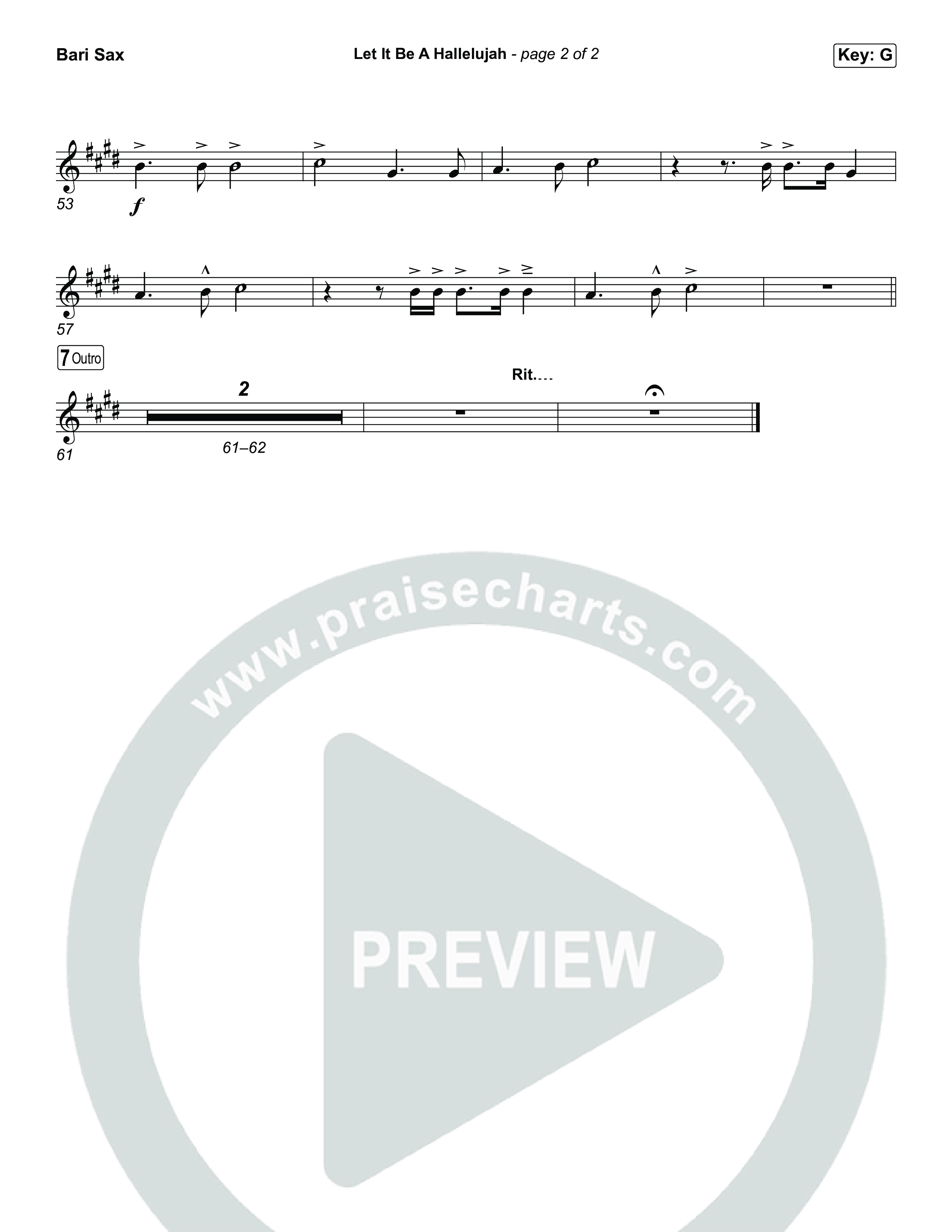 Let It Be A Hallelujah Bari Sax (Lauren Daigle)