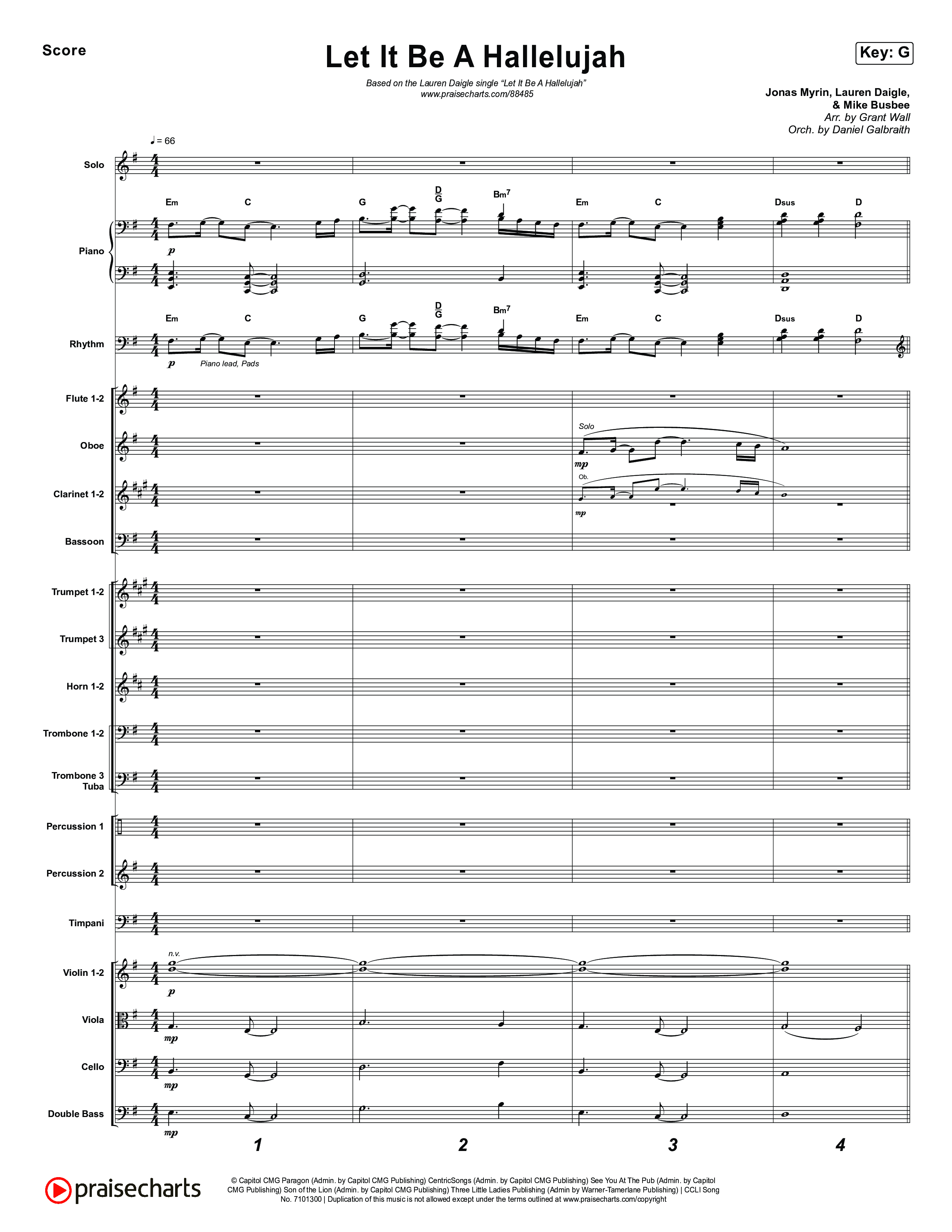 Let It Be A Hallelujah Orchestration (Lauren Daigle)