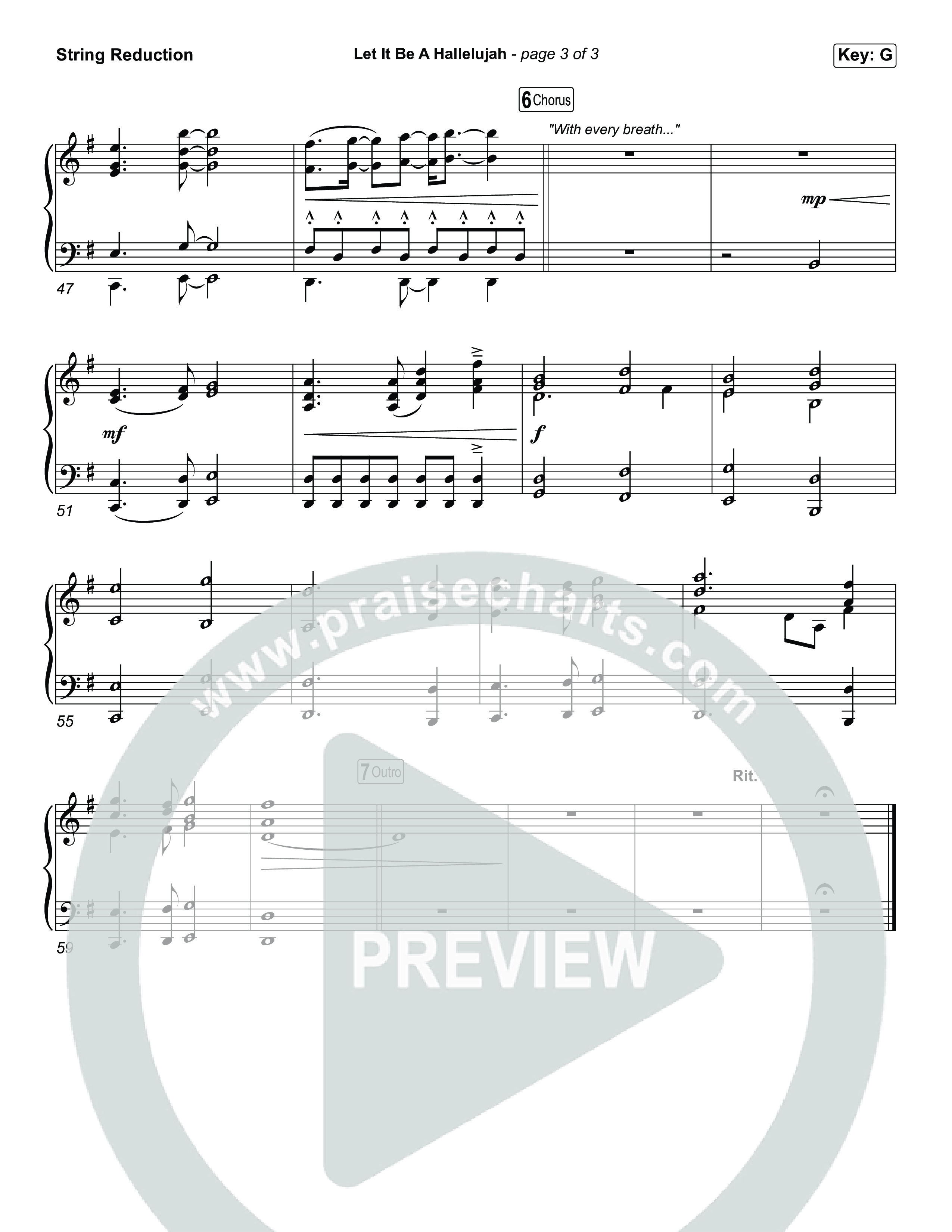 Let It Be A Hallelujah String Reduction (Lauren Daigle)