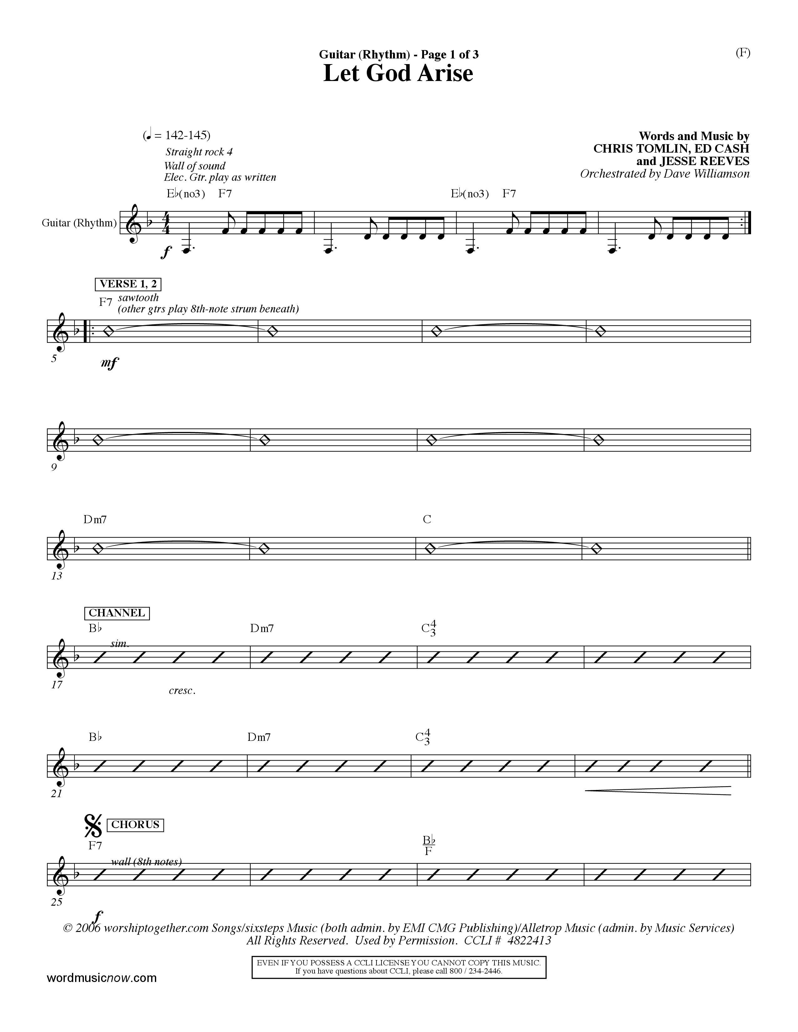 Let God Arise (Choral Anthem SATB) Guitar (Word Music Choral / Orch. Dave Williamson)