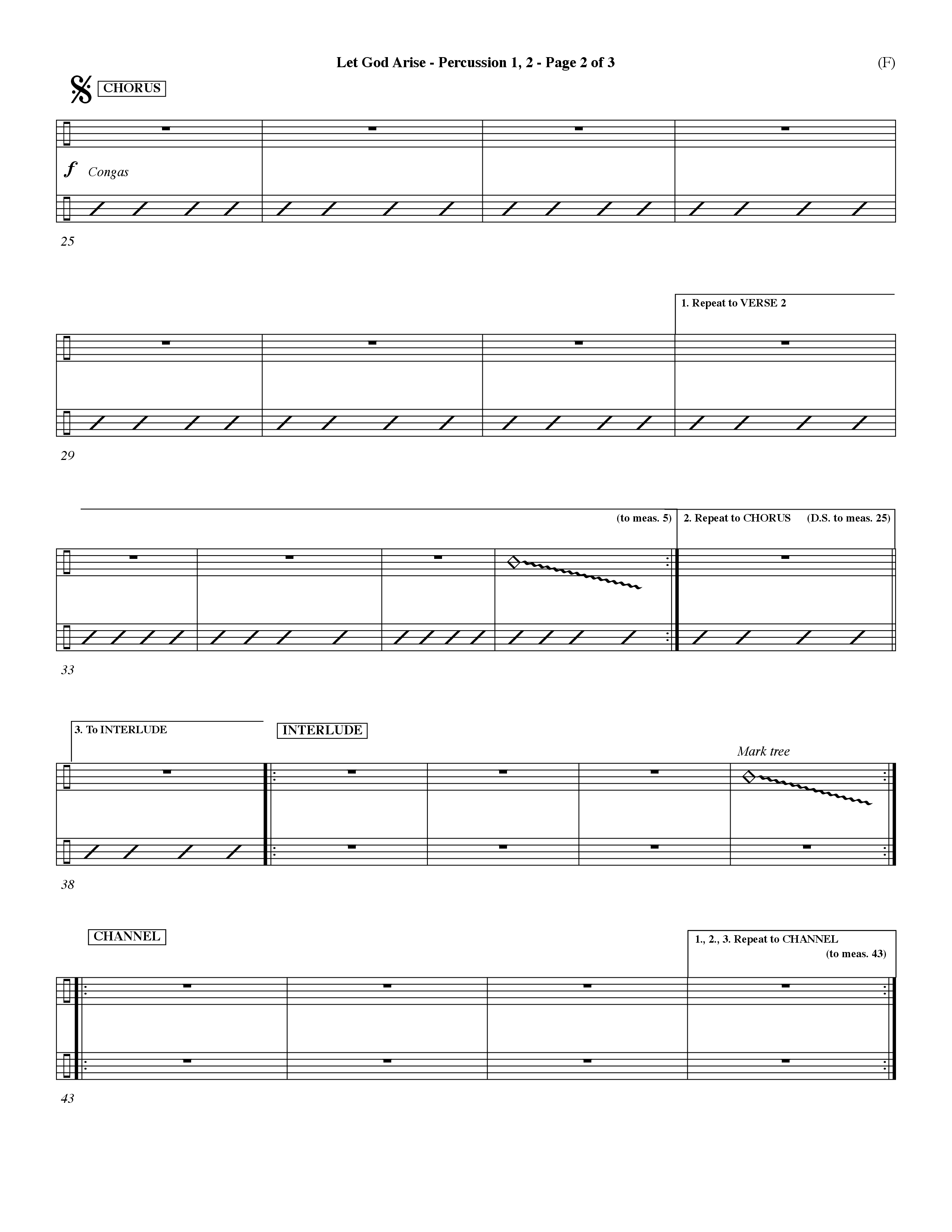 Let God Arise (Choral Anthem SATB) Percussion 1/2 (Word Music Choral / Orch. Dave Williamson)