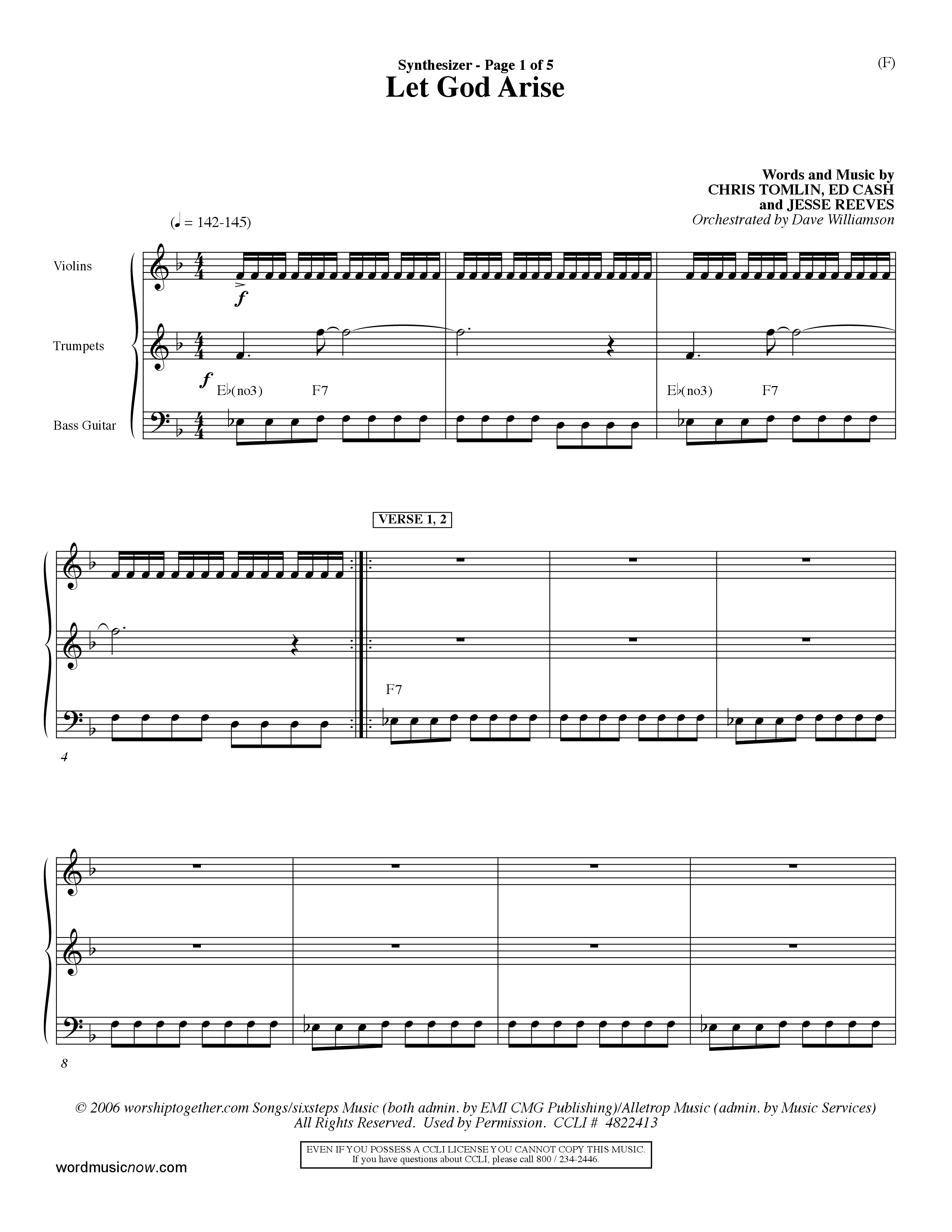 Let God Arise (Choral Anthem SATB) Synth (Word Music Choral / Orch. Dave Williamson)