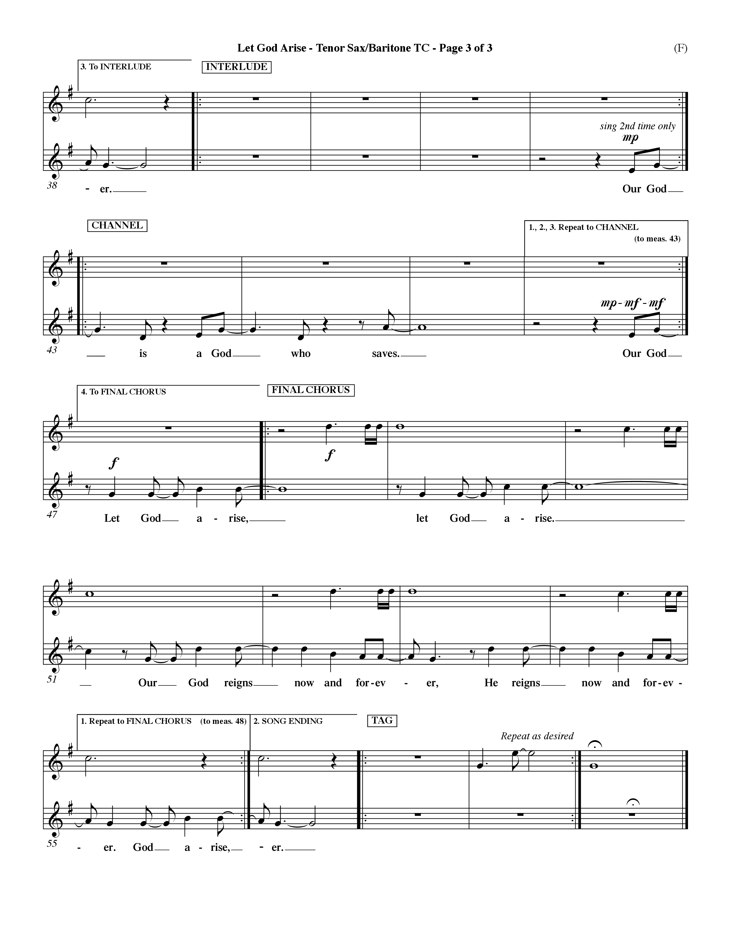 Let God Arise (Choral Anthem SATB) Tenor Sax/Baritone T.C. (Word Music Choral / Orch. Dave Williamson)
