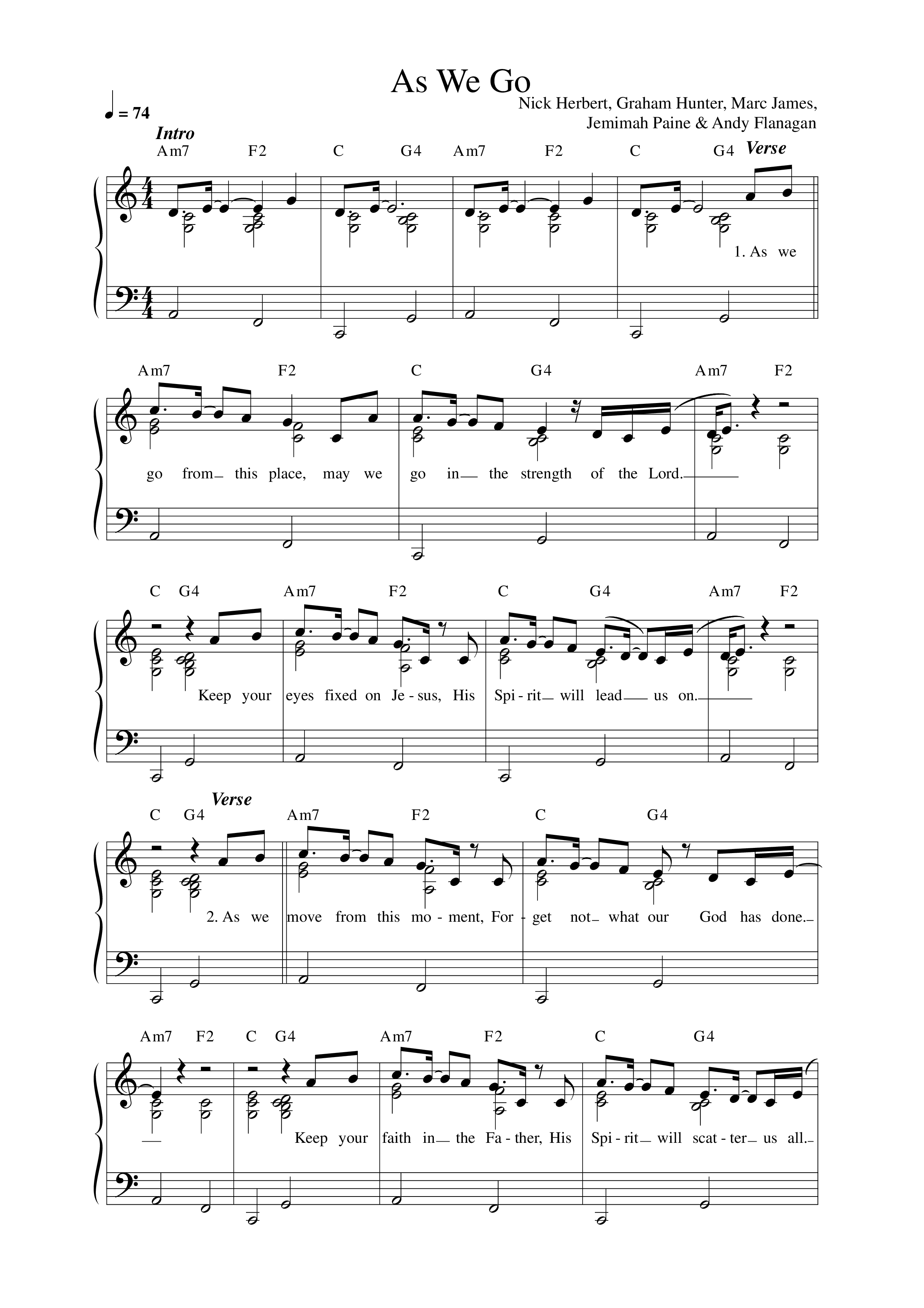 As We Go Lead Sheet Melody (Boundless)