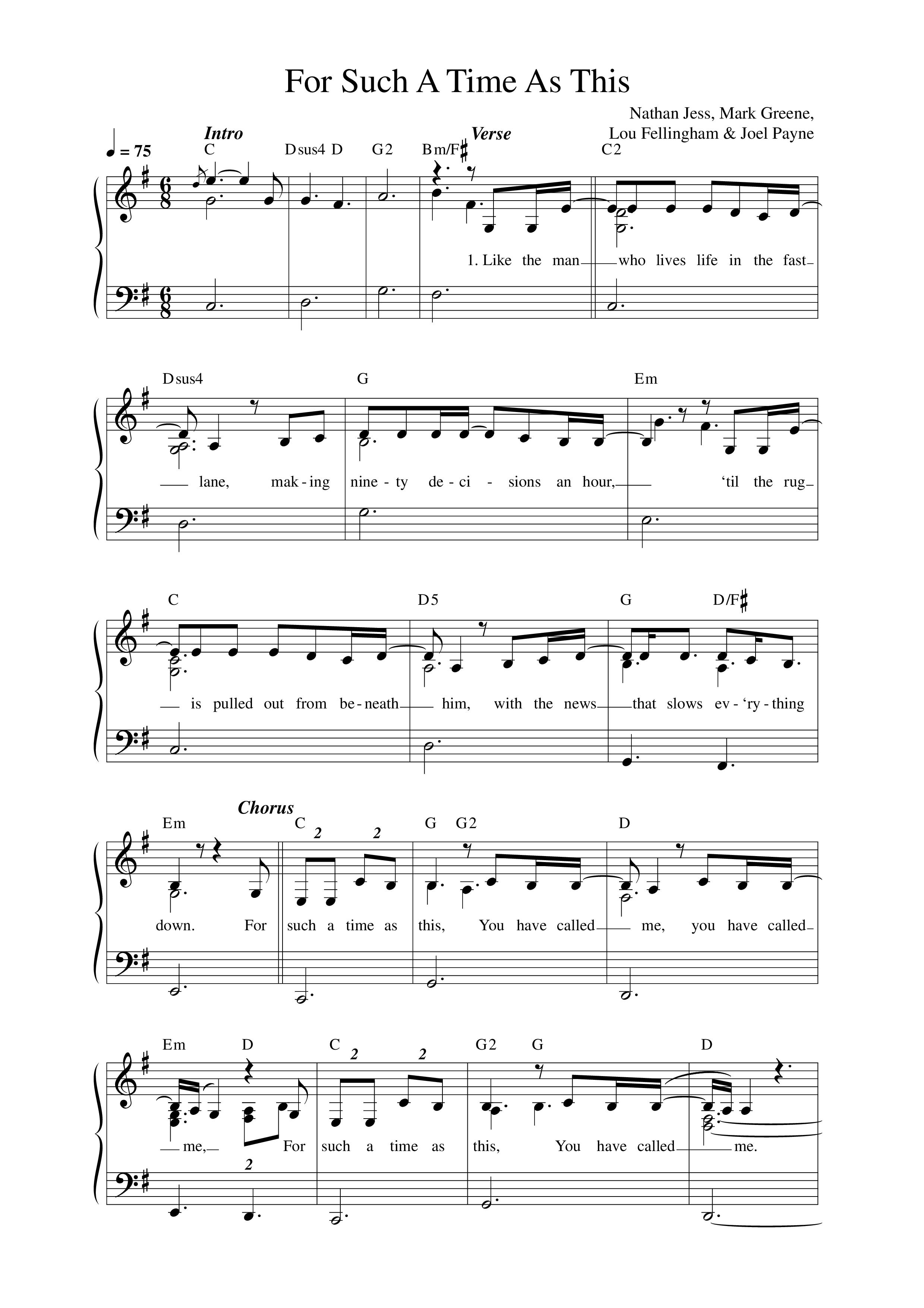 For Such A Time As This Lead Sheet Melody (Boundless)