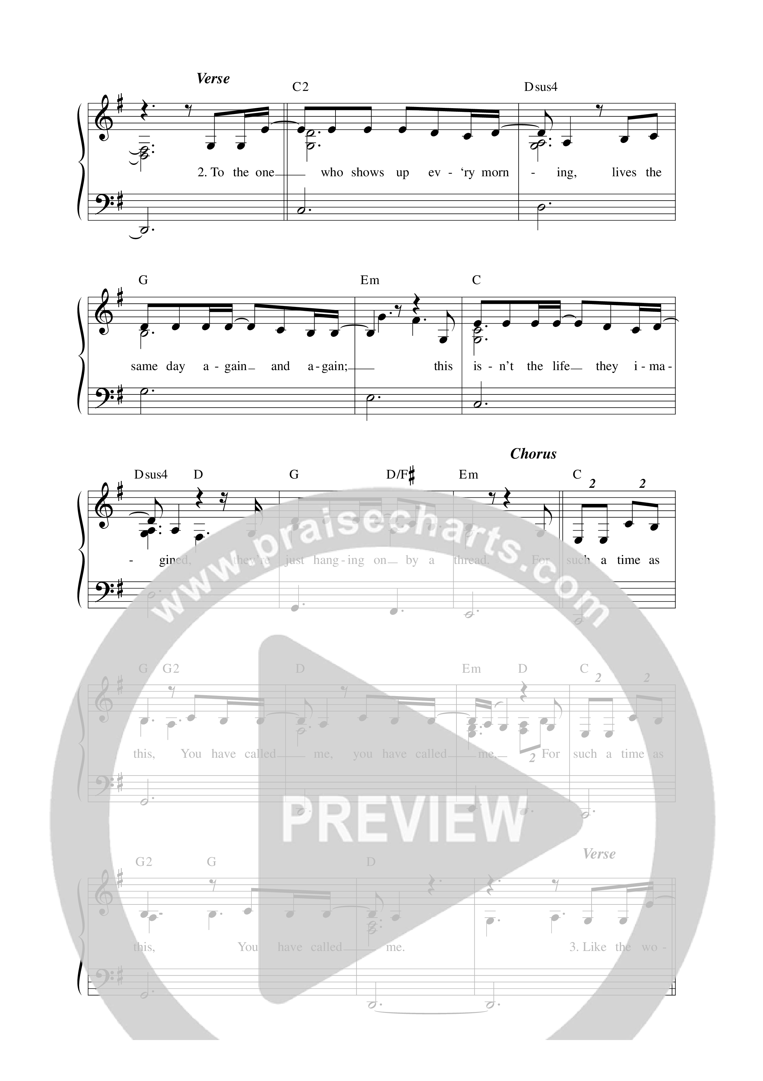 For Such A Time As This Lead Sheet Melody (Boundless)