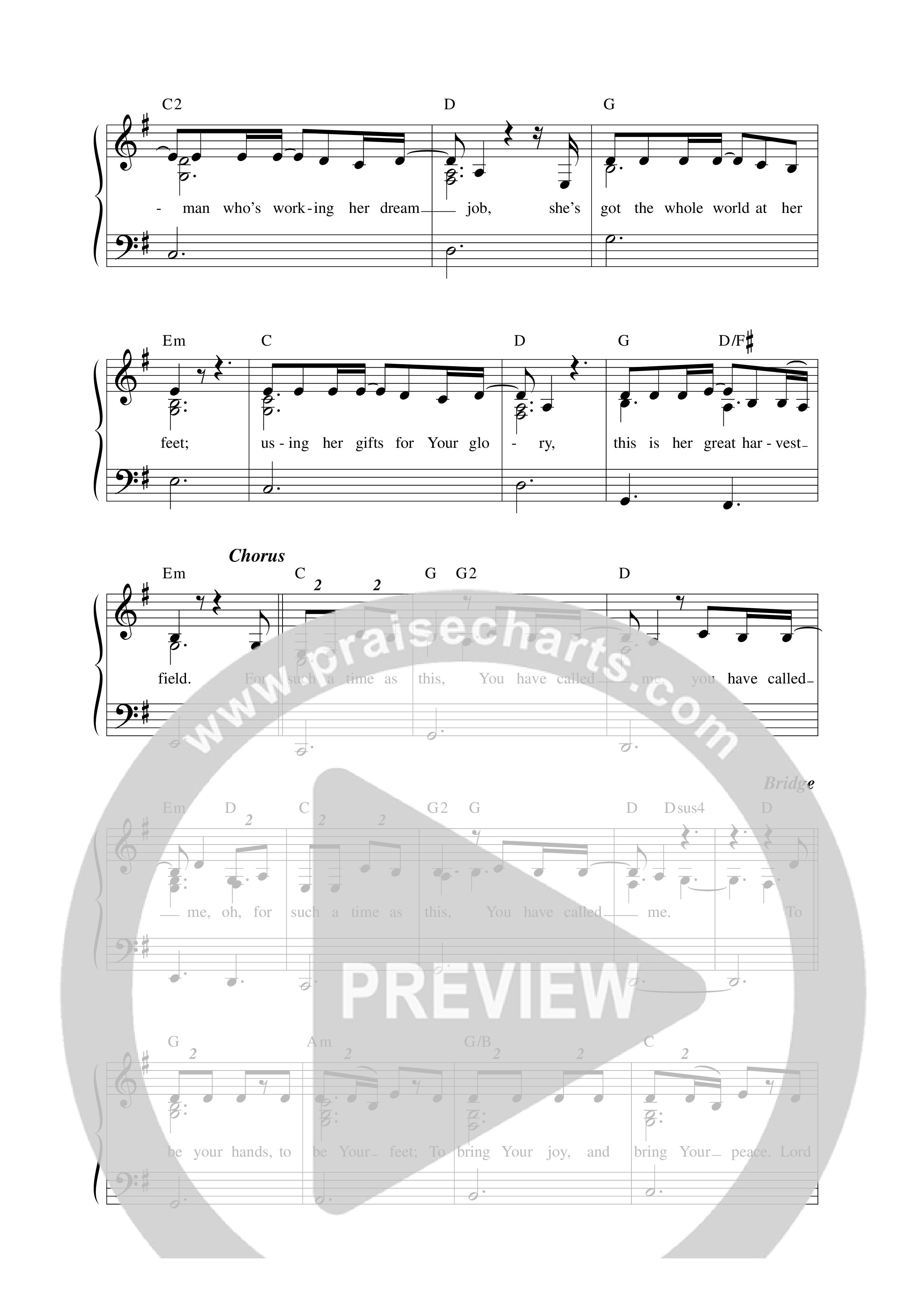 For Such A Time As This Lead Sheet Melody (Boundless)