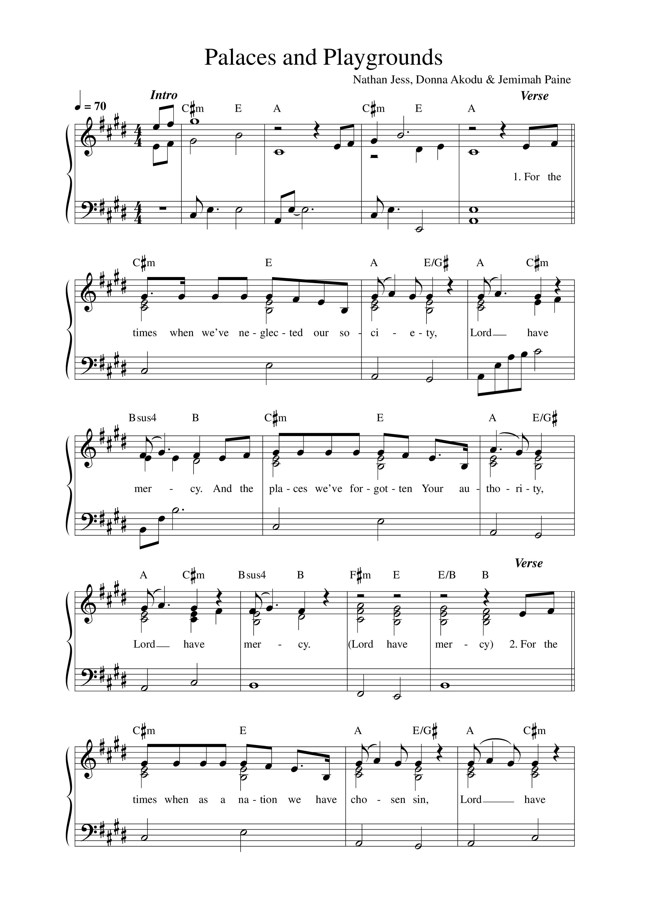 Palaces And Playgrounds Lead Sheet Melody (Boundless)