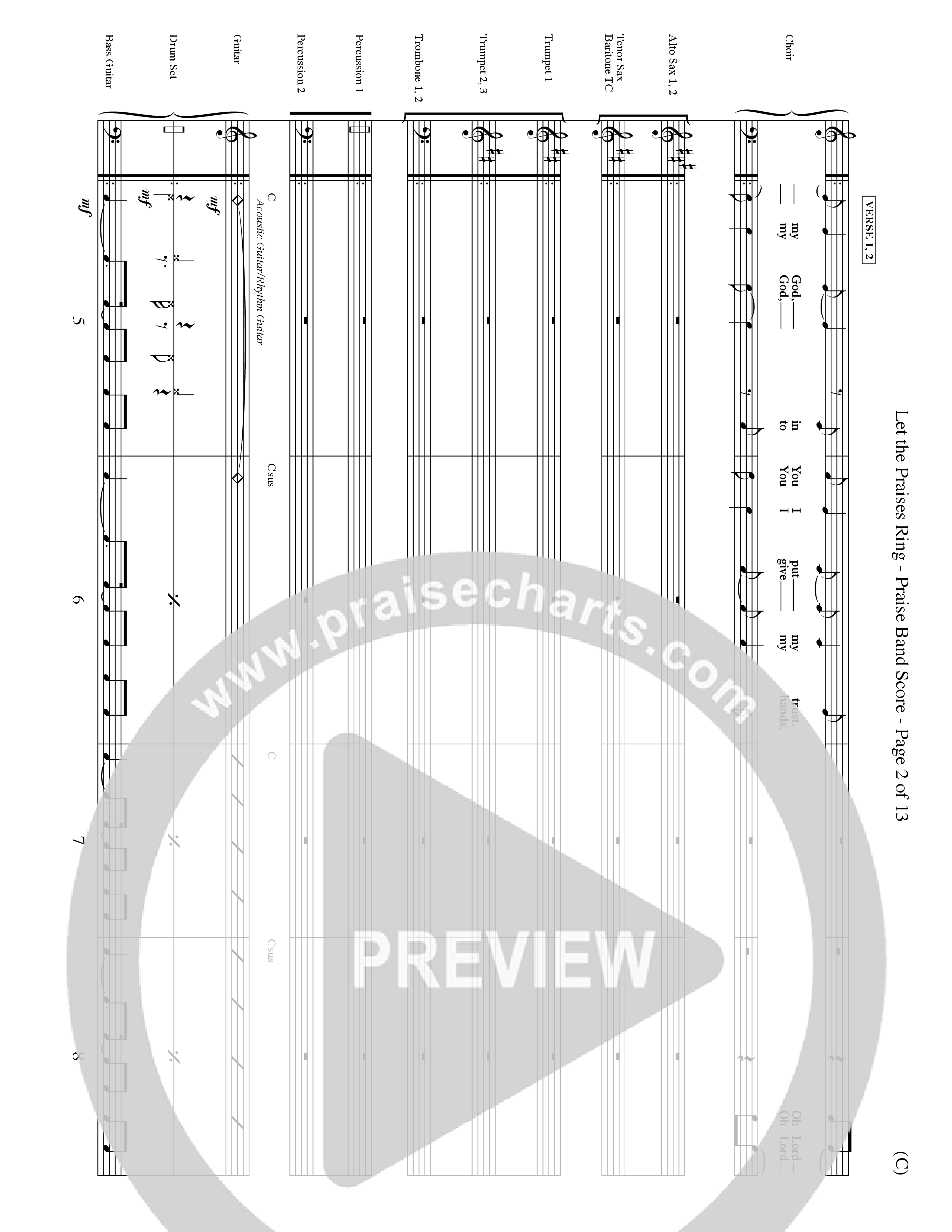 Let The Praises Ring Choral Anthem SATB PraiseBand (incl. Brass) (Word Music Choral / Orch. Dave Williamson)