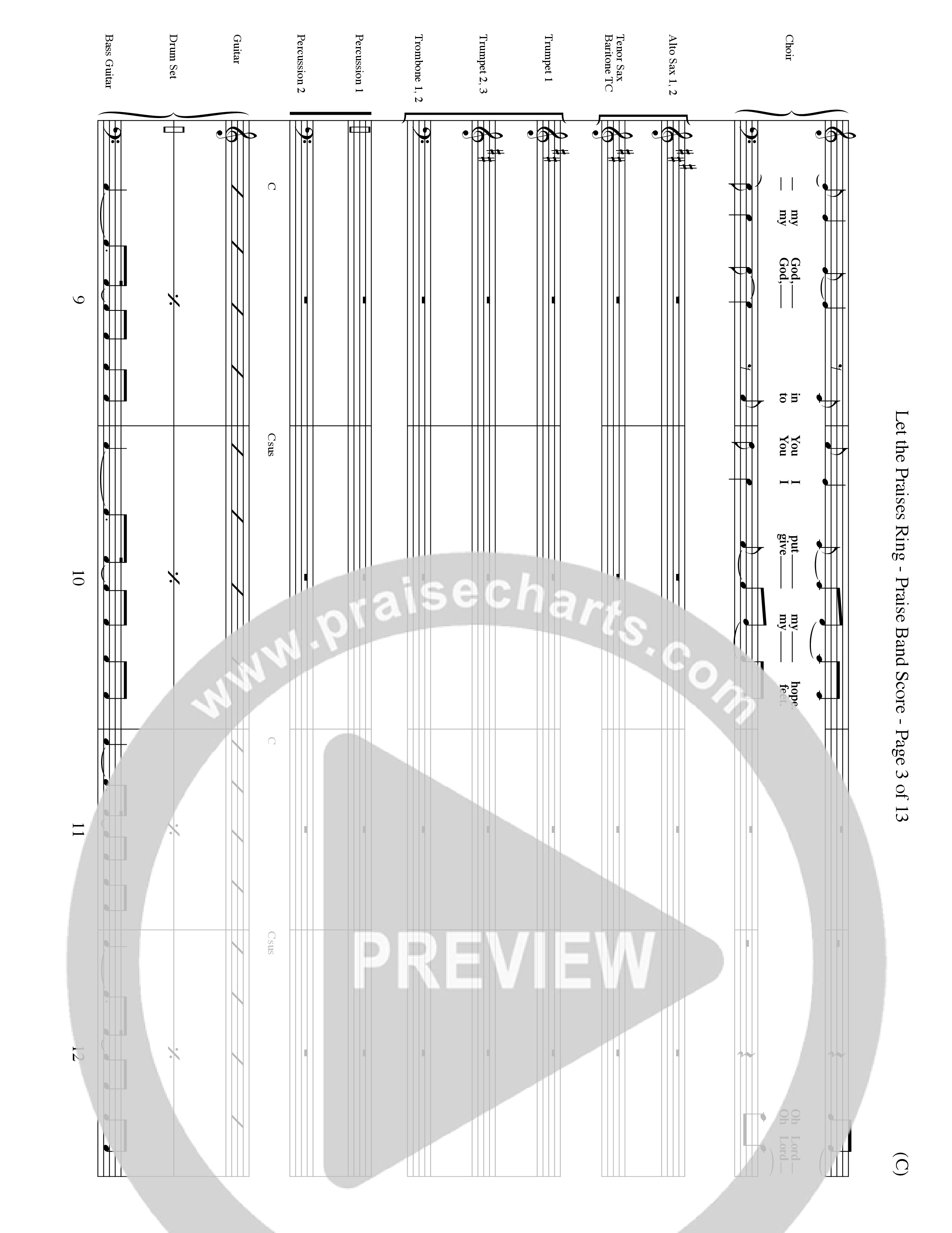 Let The Praises Ring Choral Anthem SATB PraiseBand (incl. Brass) (Word Music Choral / Orch. Dave Williamson)